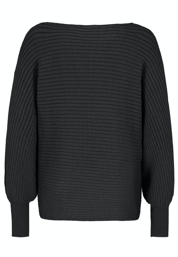 DOB Strick Pullover, langarm, weiter Style,Uboot-Ausschnitt, 3x2 Rippe, 1x1 Rippbündchen an Ärmel