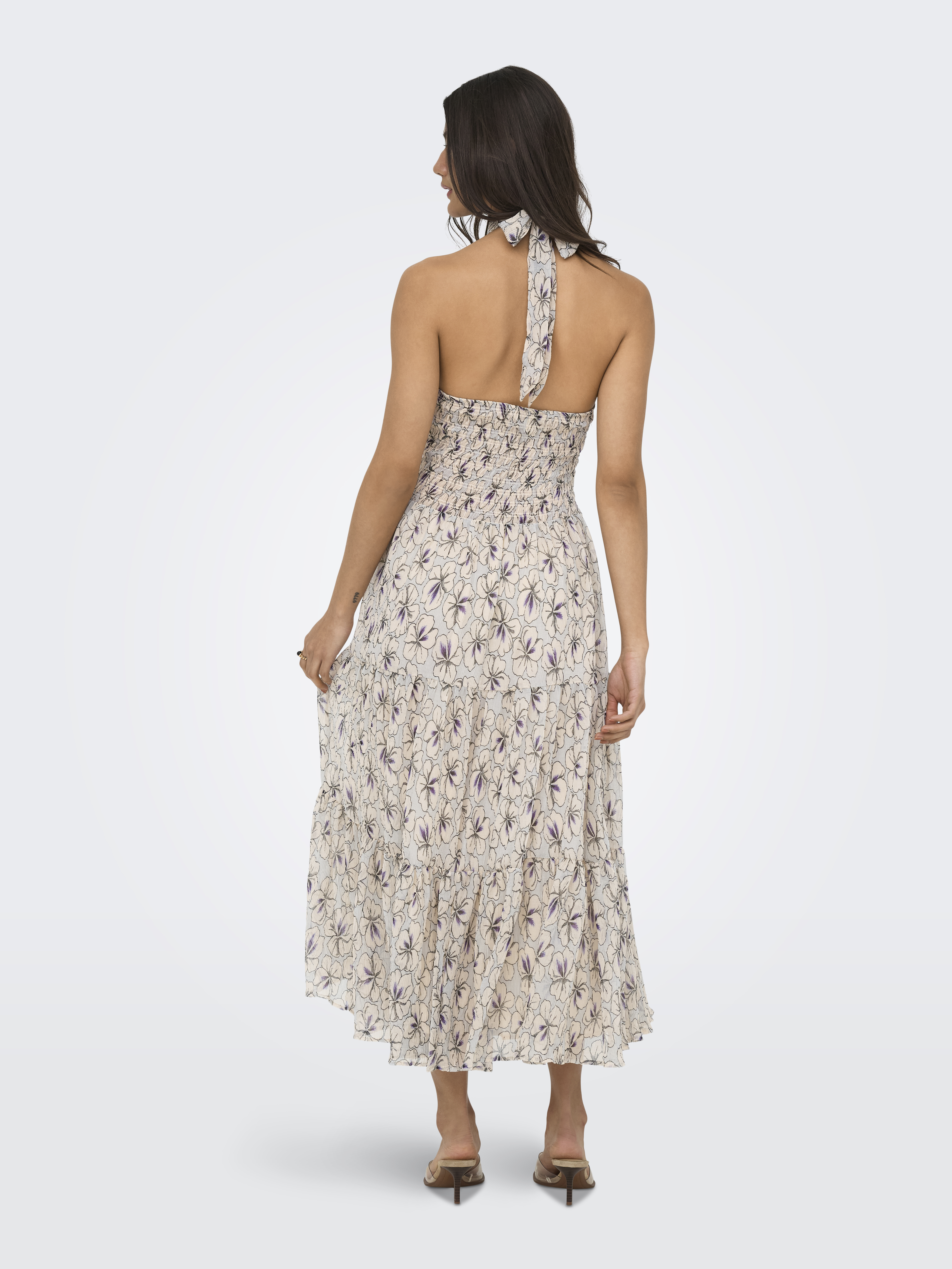 ONLIVEN S/L LONG HALTERNECK DRESS WVN EX