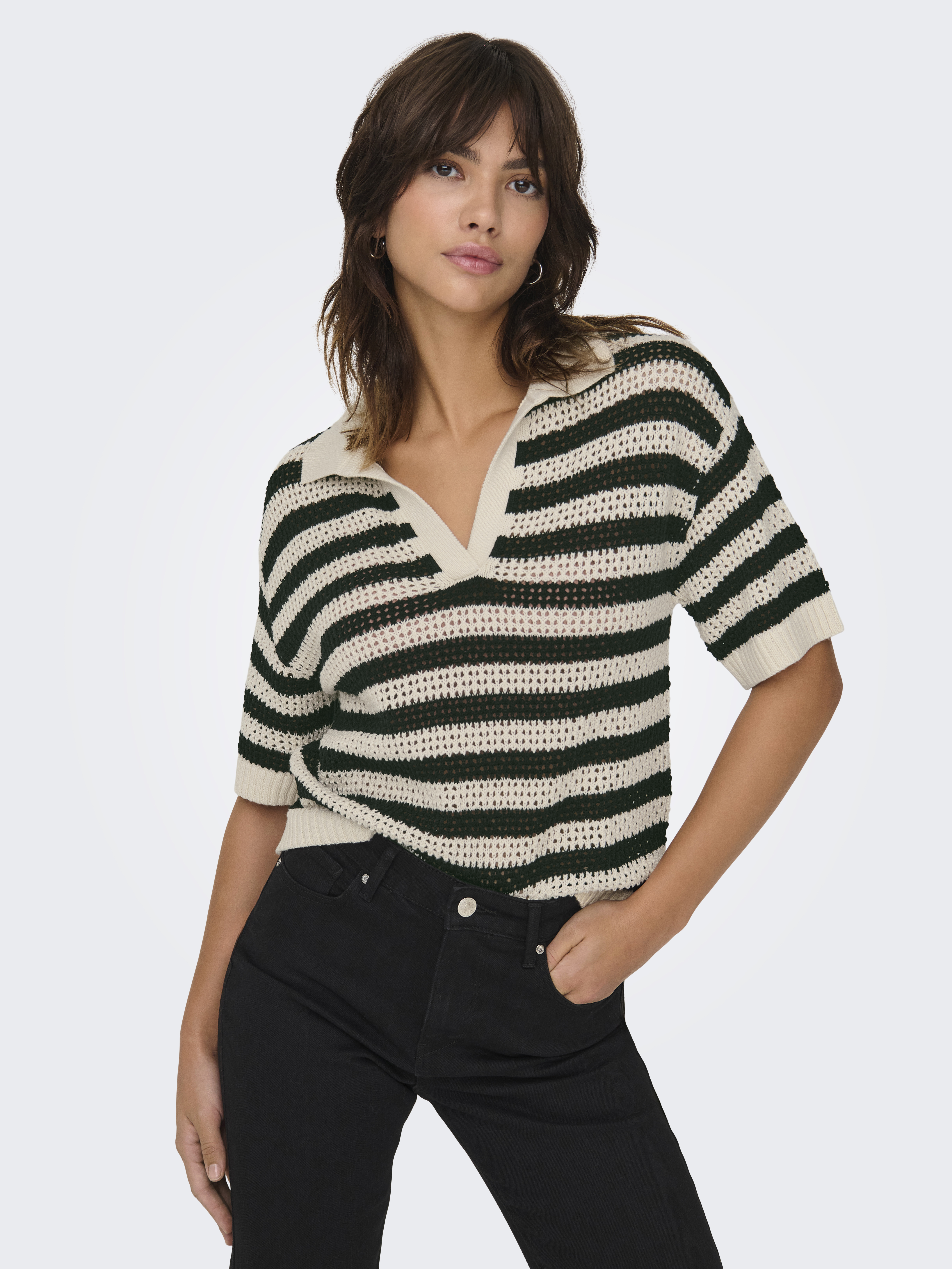 JDYTIKKA S/S POLO PULLOVER KNT NOOS