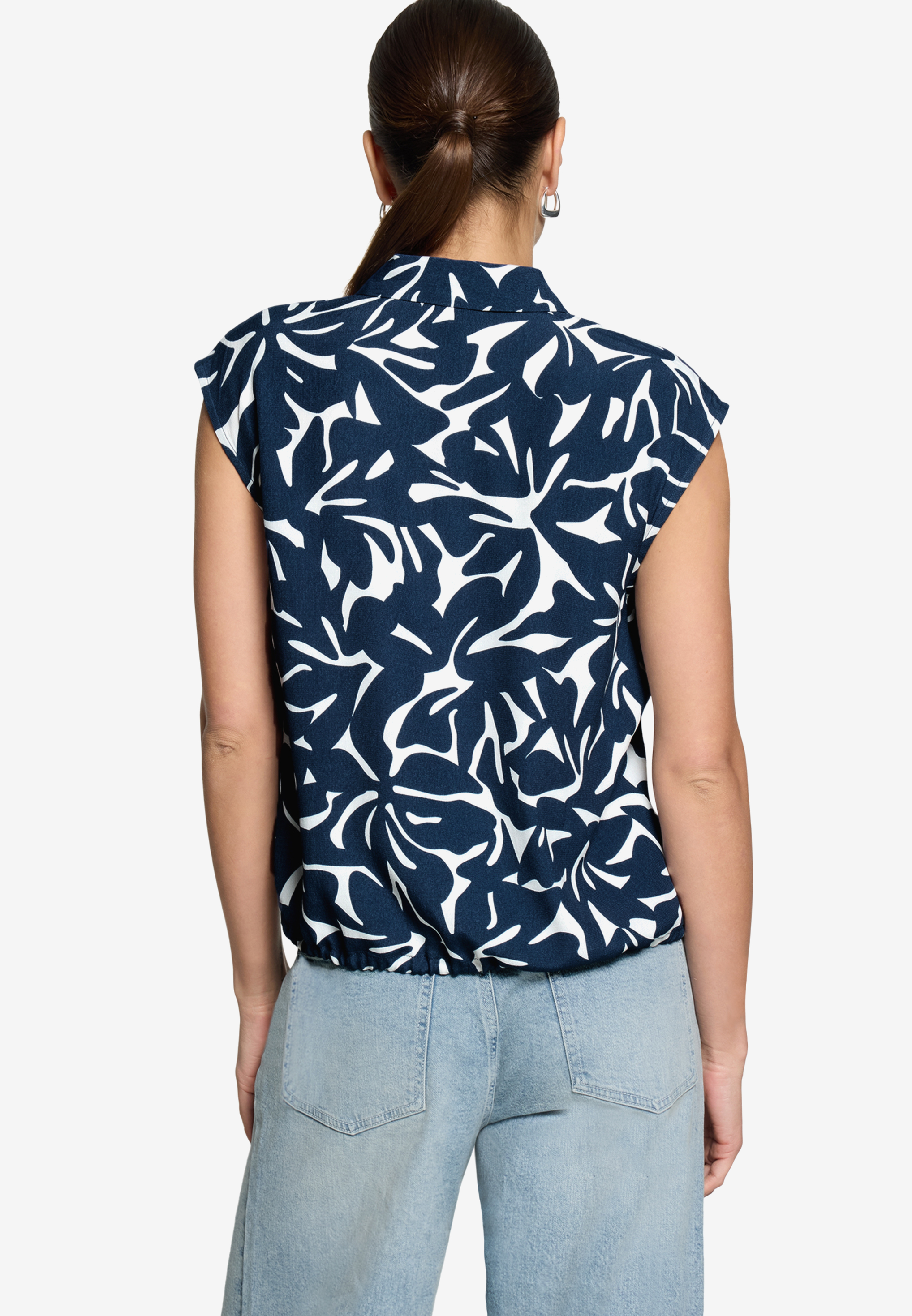 Hemdbluse  kurzarm mit Blumen