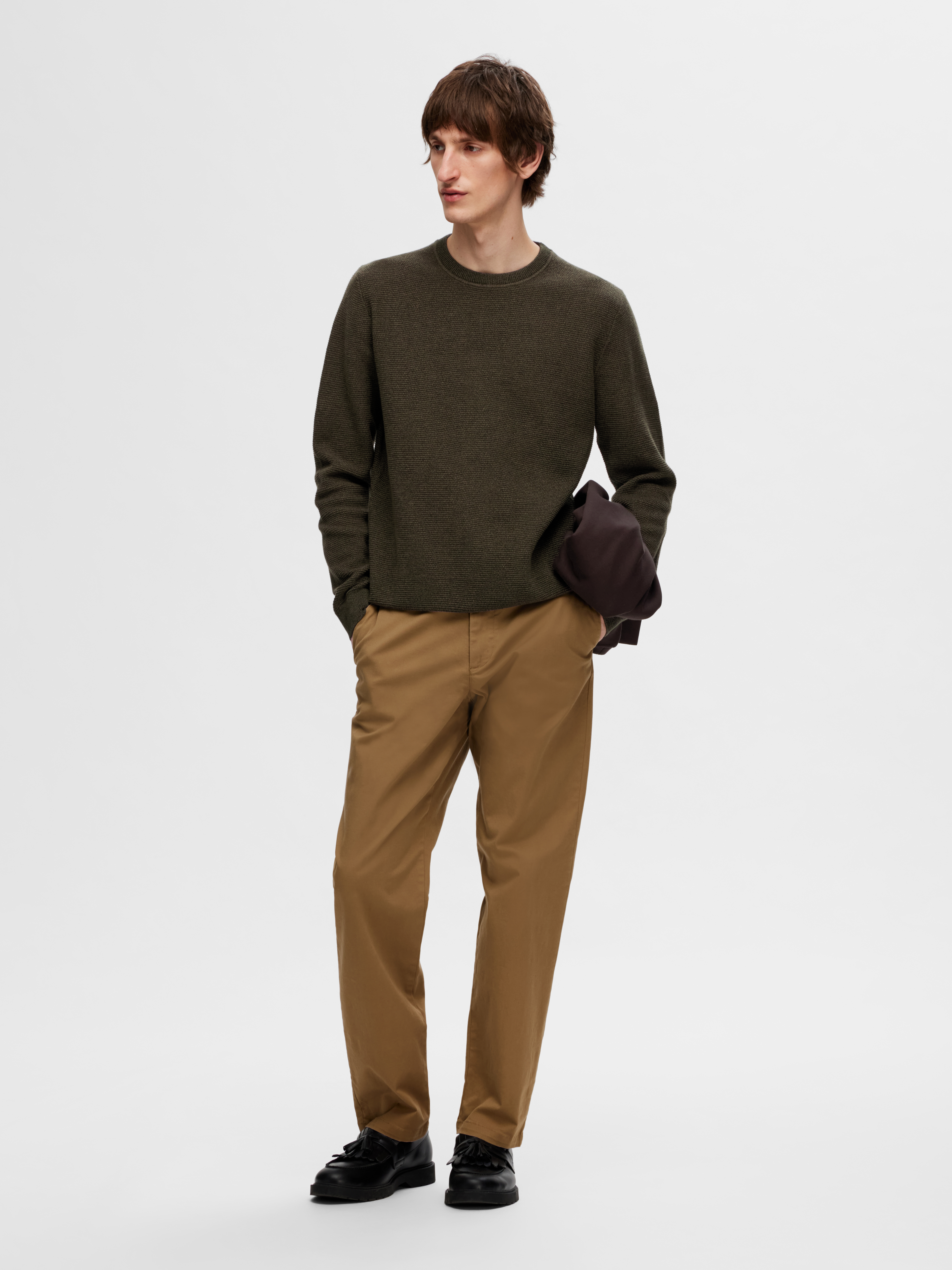SLHROSS LS KNIT STRUCTURE CREW NECK NOOS SLHROSS LS KNIT STRUCTURE CREW NECK NOOS