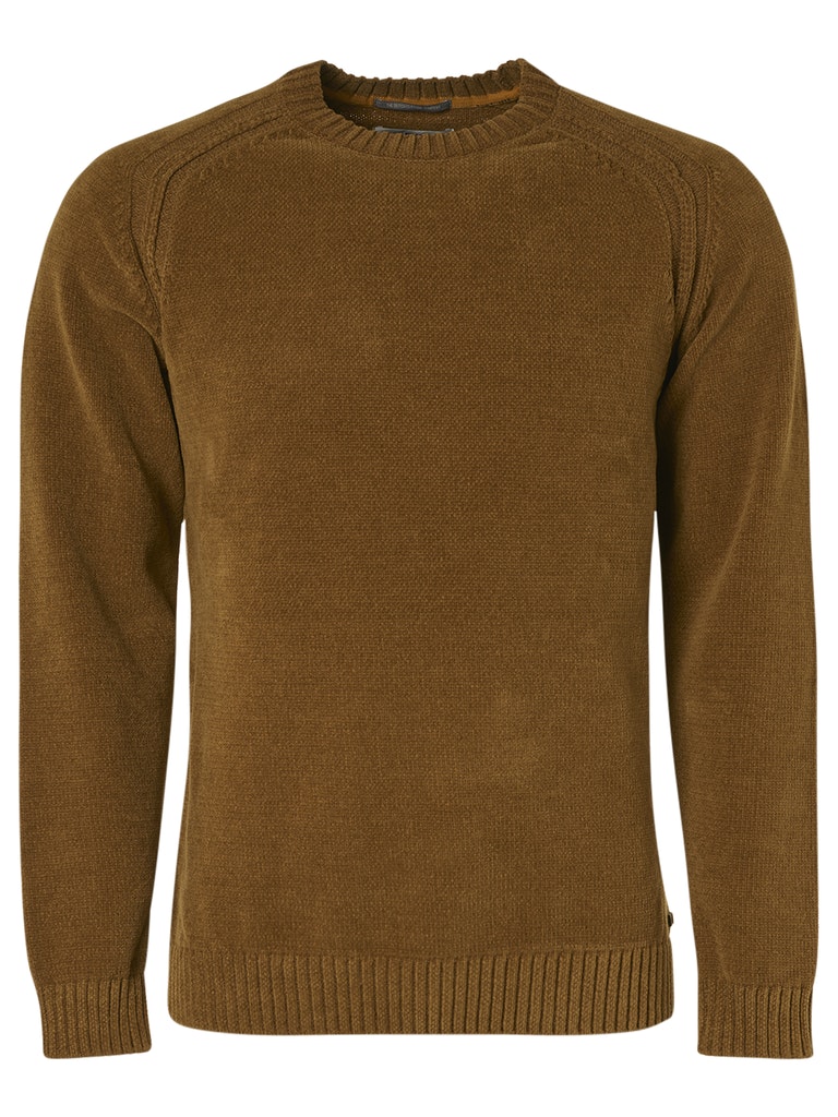 Pullover High Crewneck Chenille Knit Solid