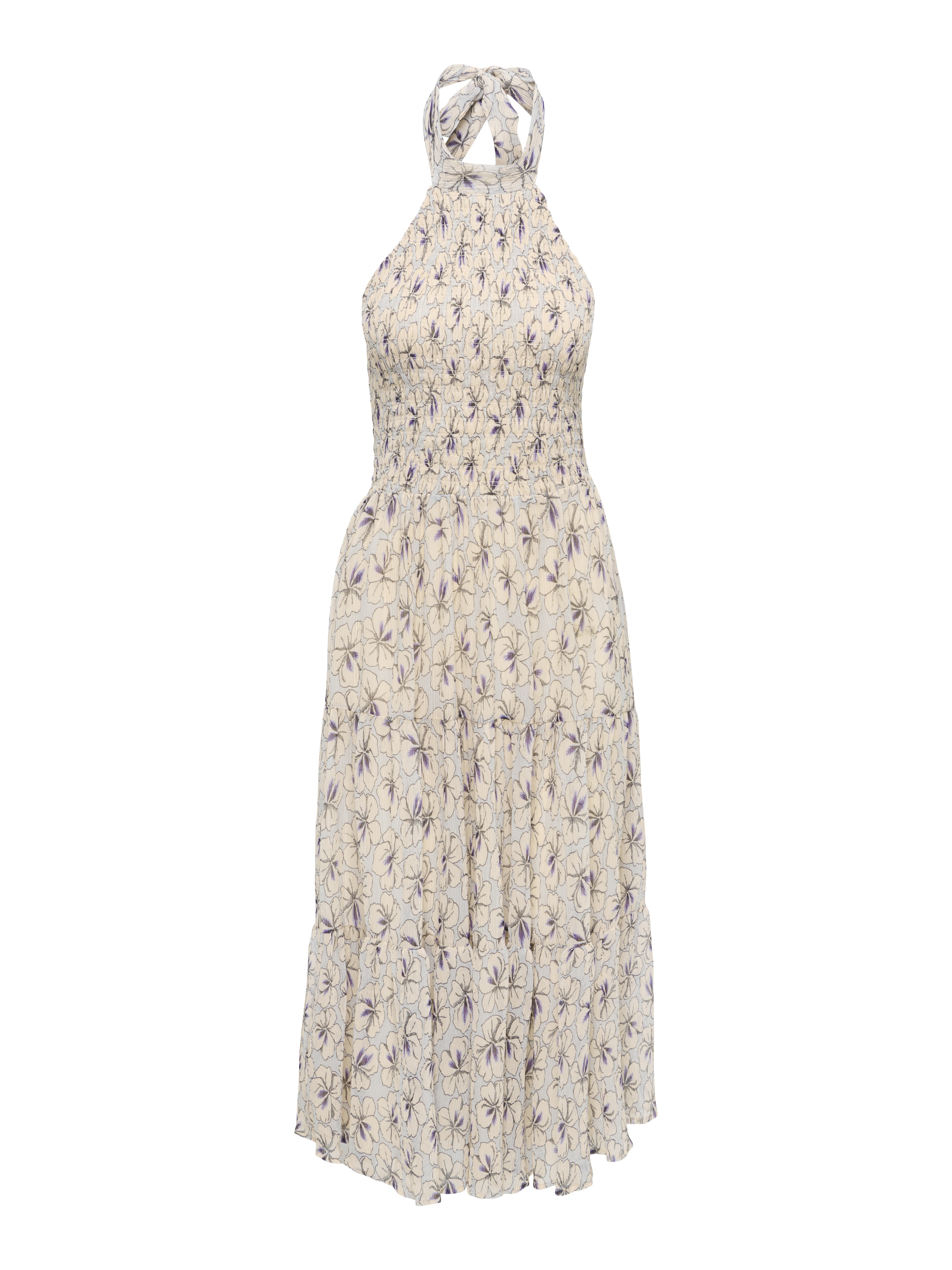 ONLIVEN S/L LONG HALTERNECK DRESS WVN EX