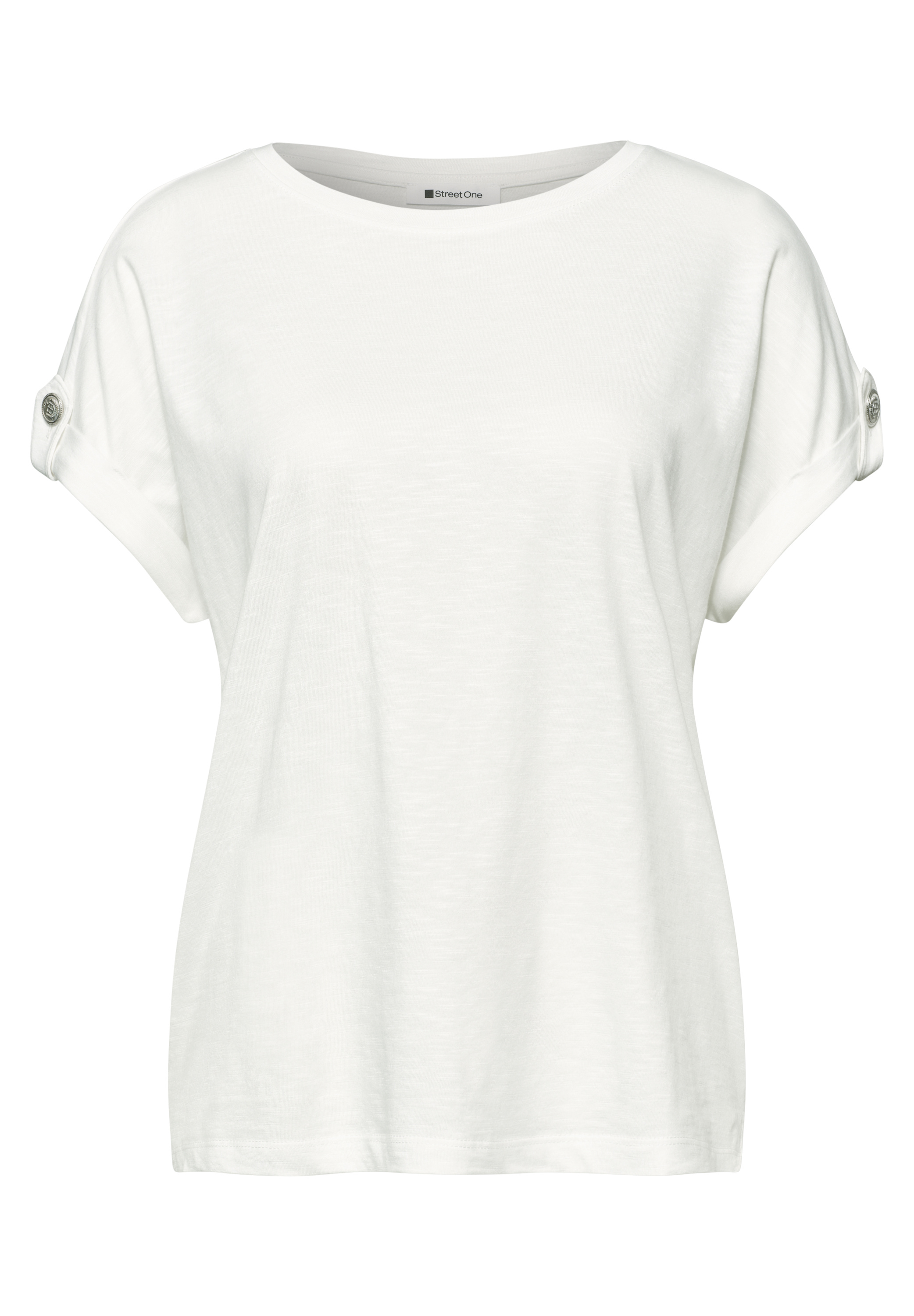 T-Shirt mit Rundhals und Knopfdetails