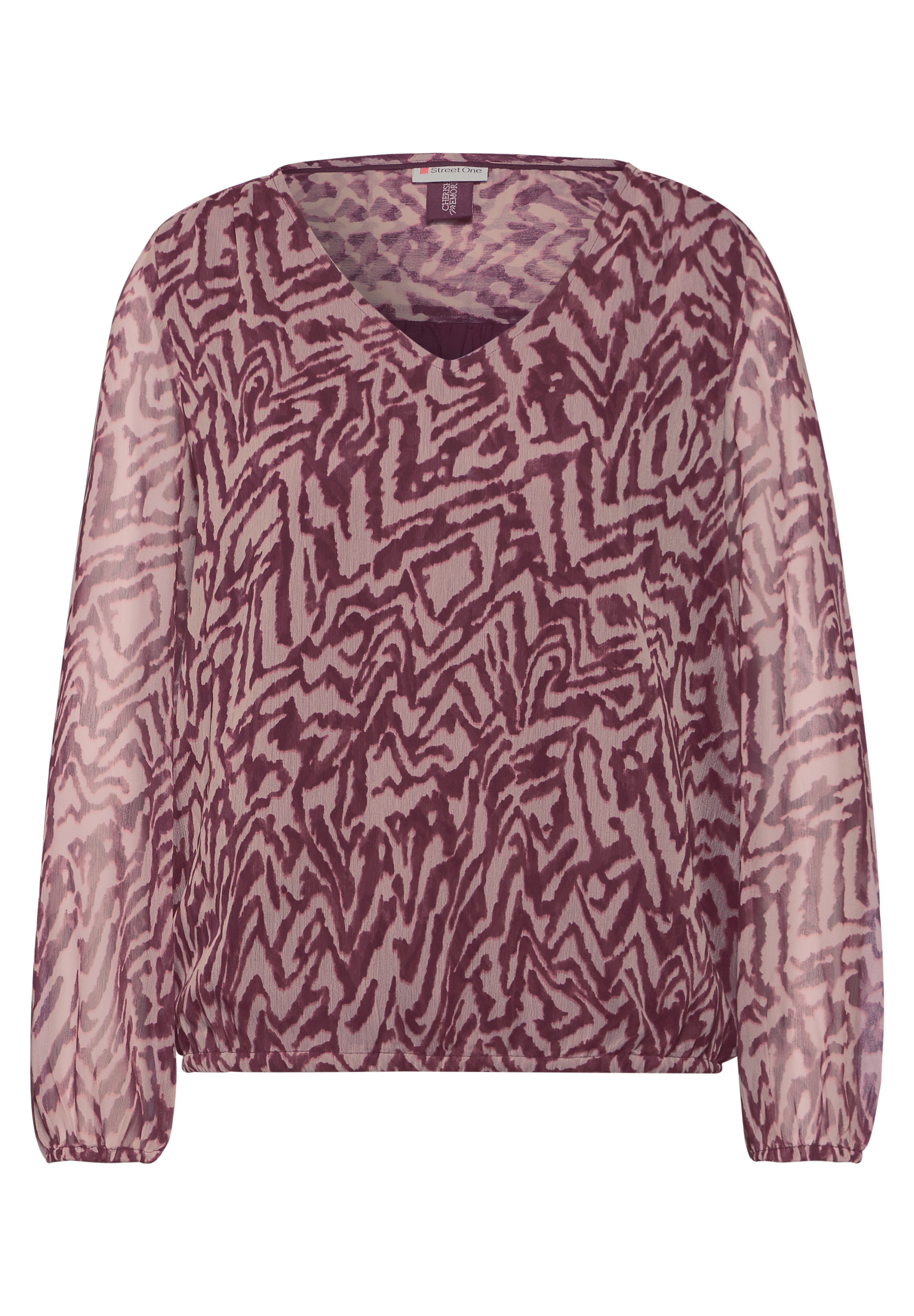 Chiffon-Bluse mit Raffung