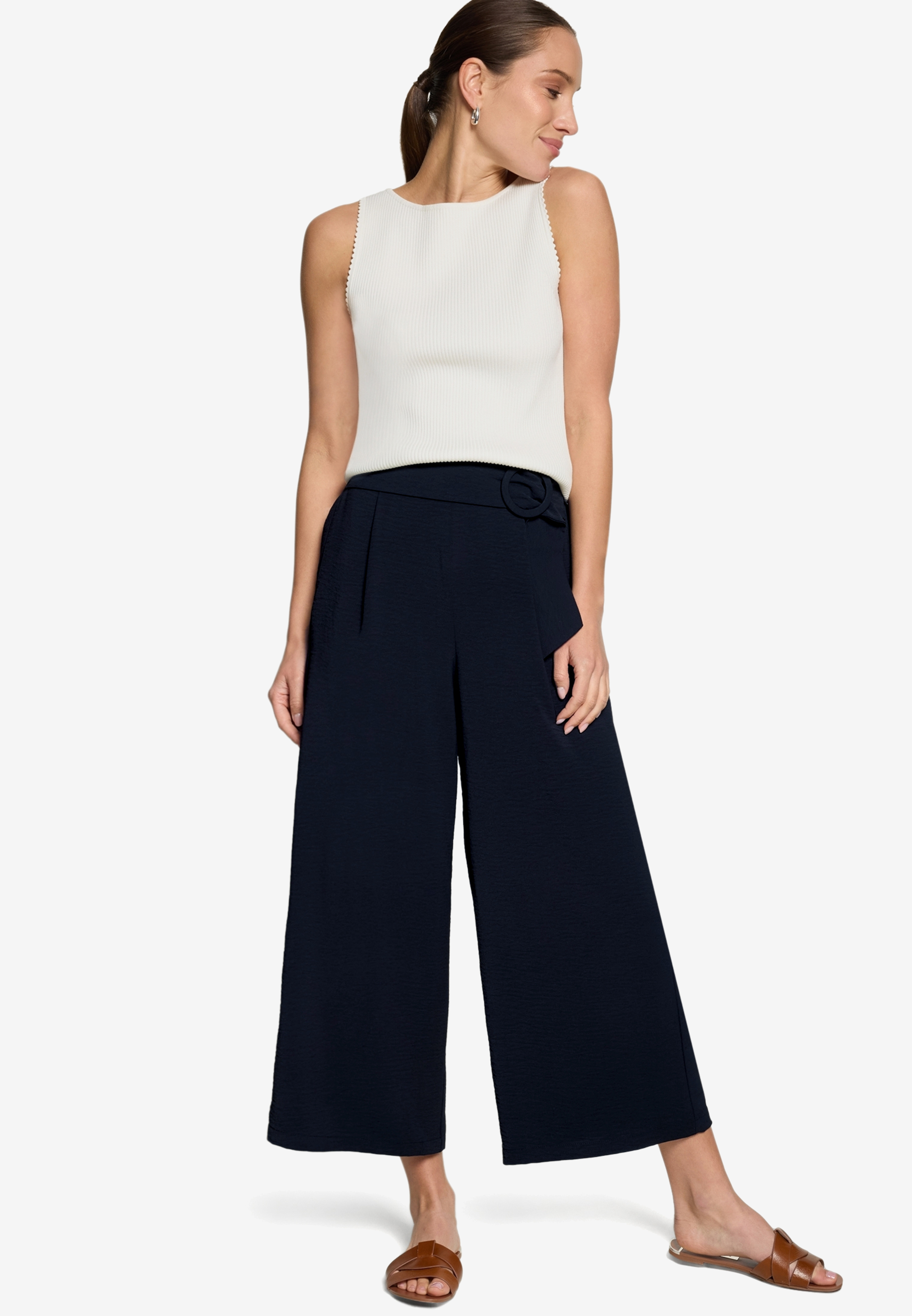 Stoffhose  7/8 Länge mit Schnalle