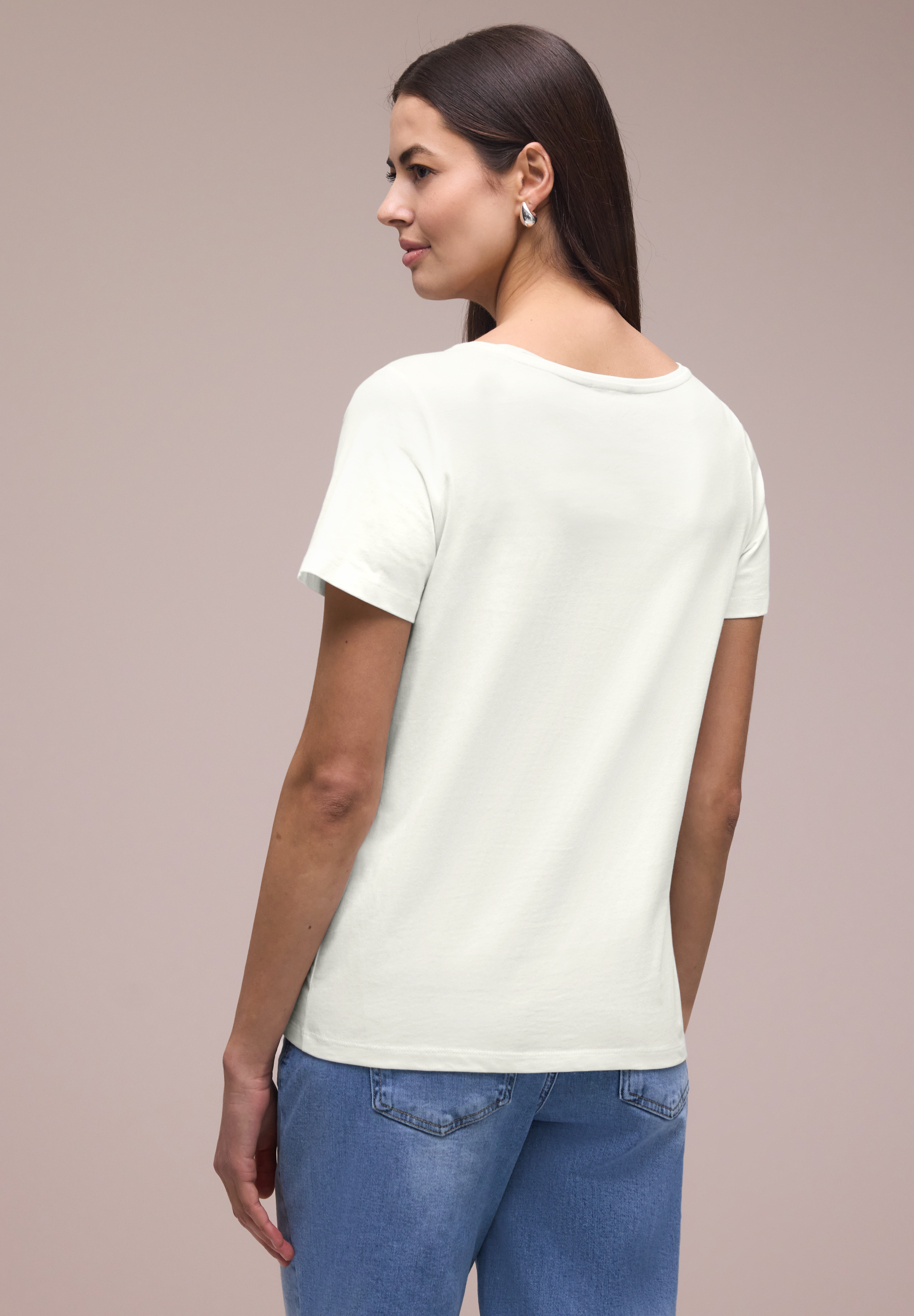 Basic T-Shirt mit Rundhals und Print