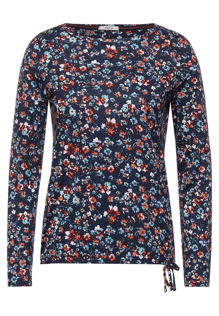 Shirt mit Blumen Print M | blue 4063039947766 deep | 