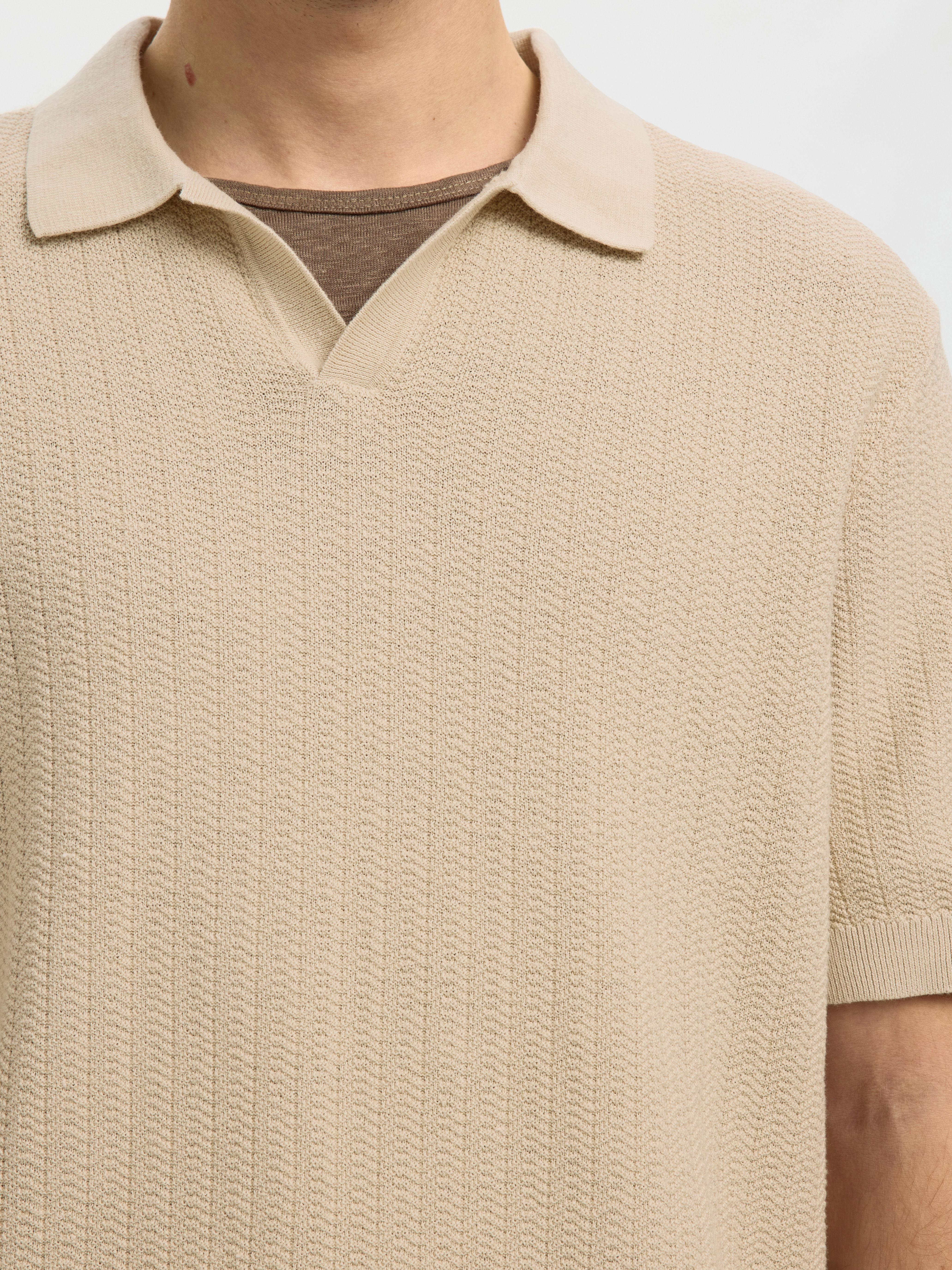SLHMATTIS SS LINEN BLEND STRUC POLO NOOS