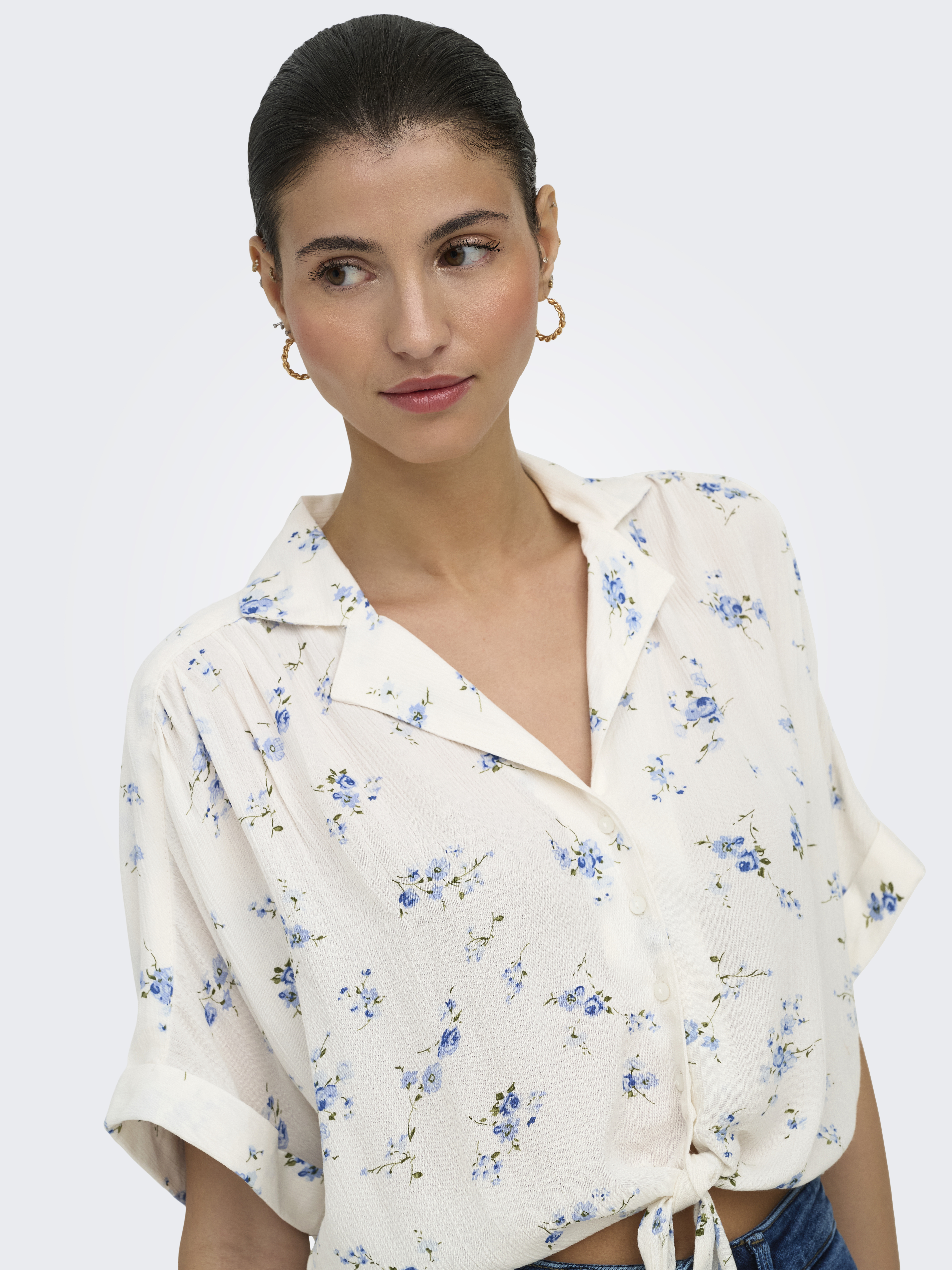 ONLPAULA LIFE S/S TIE SHIRT WVN NOOS