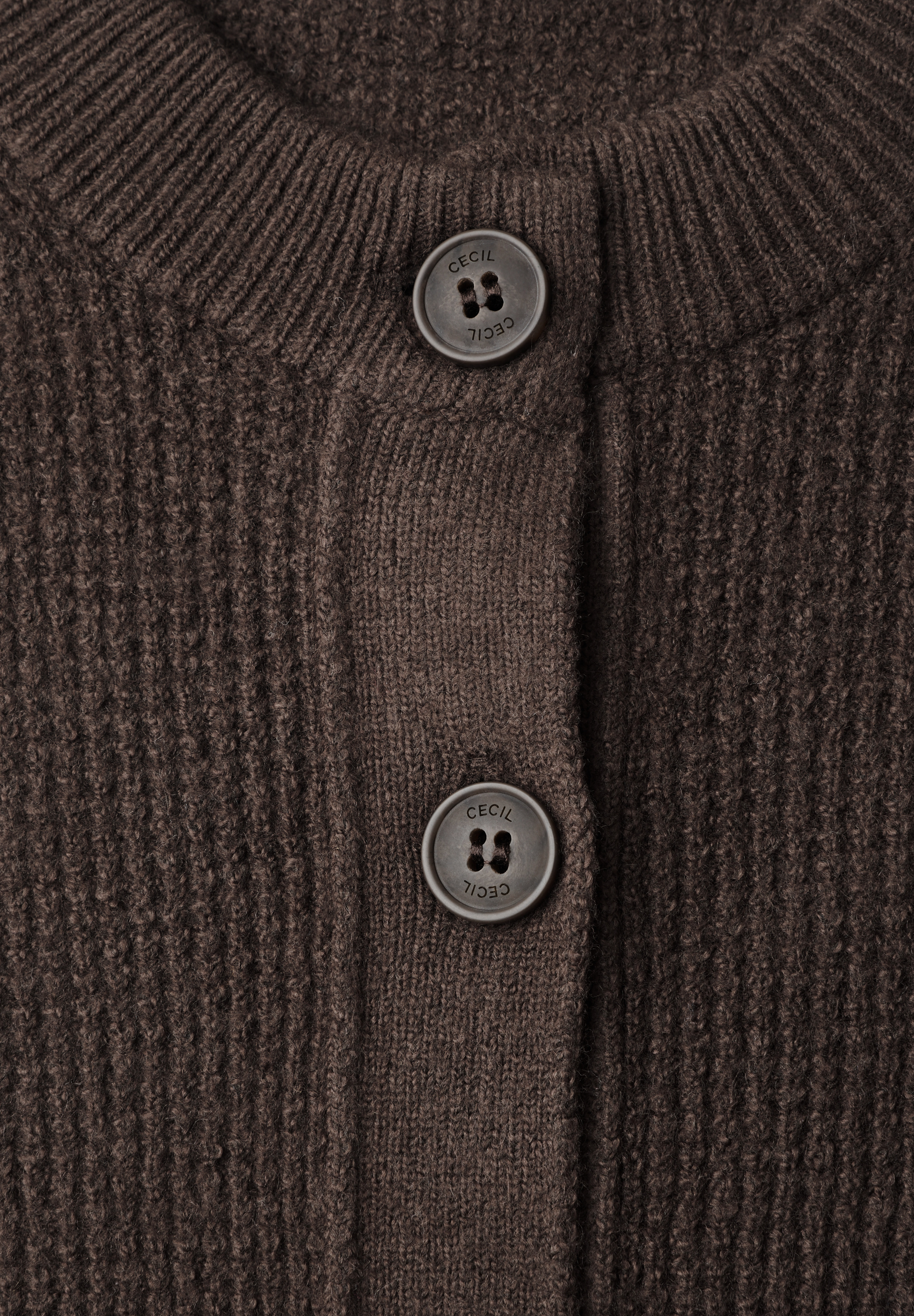 Cardigan mit Rundhals und Knopfleiste