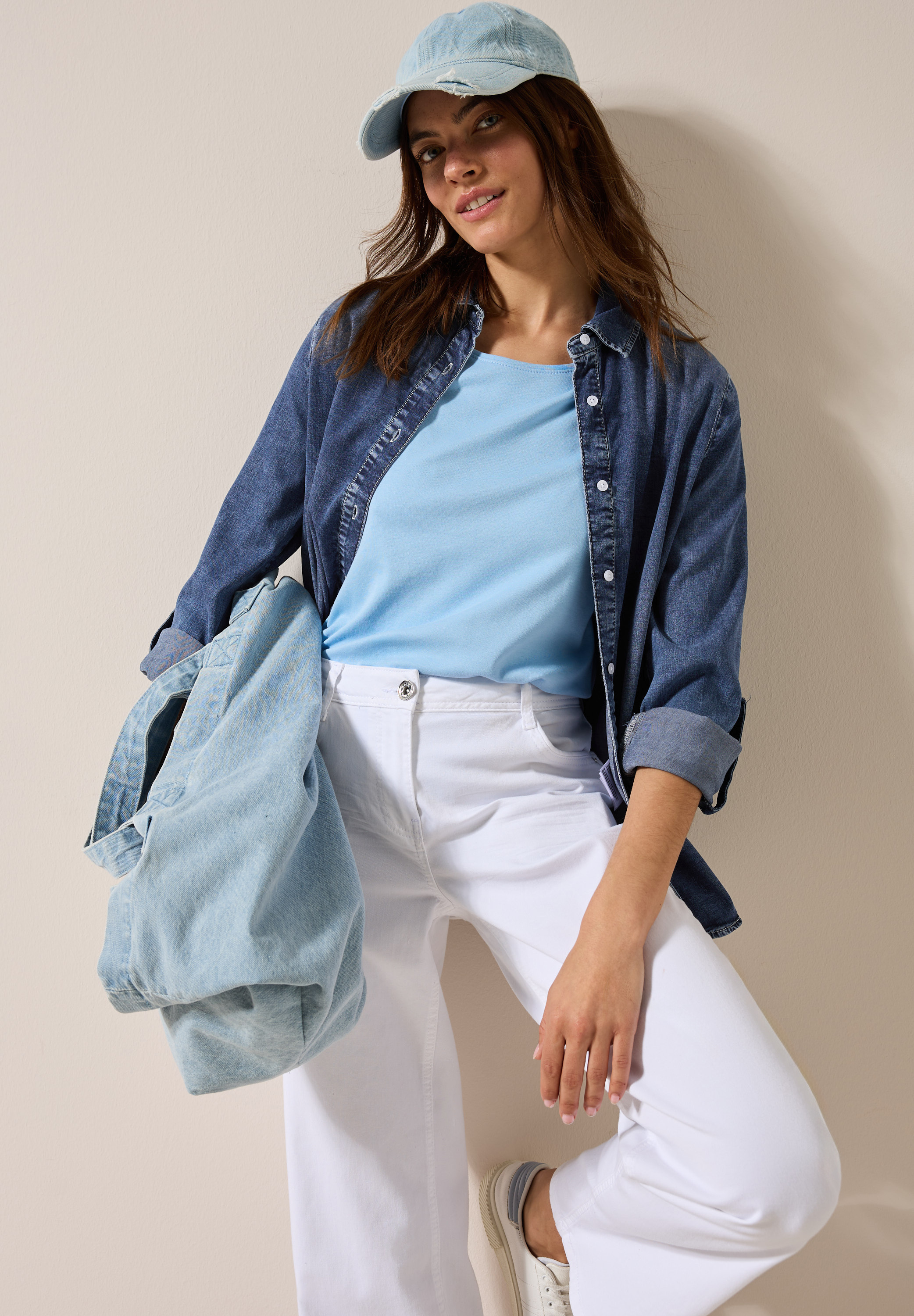 Jeanshemd aus Lyocellmix