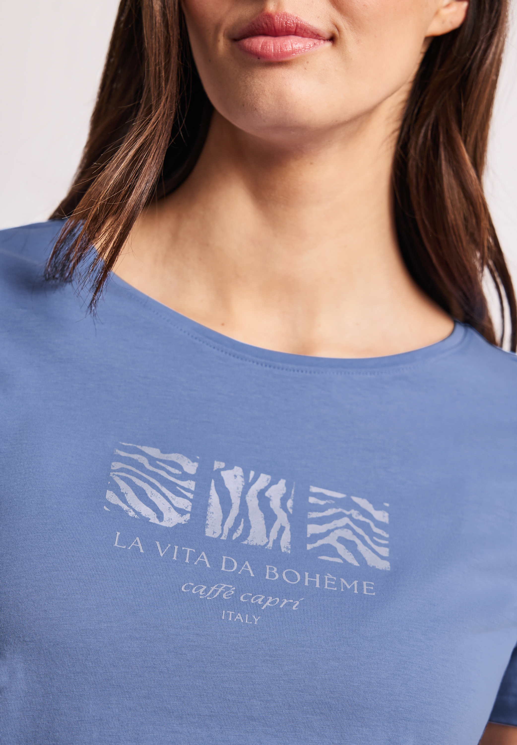 Basic T-Shirt mit Rundhals und Print