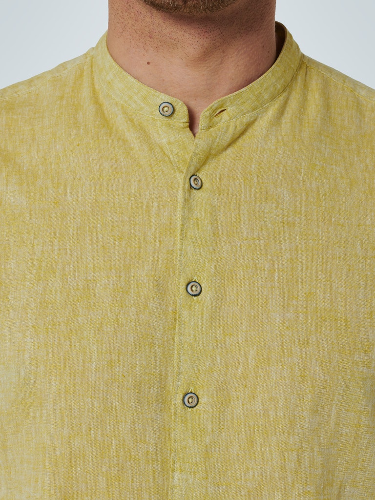 Shirt Short Sleeve Granddad 2 Coloured With Linen