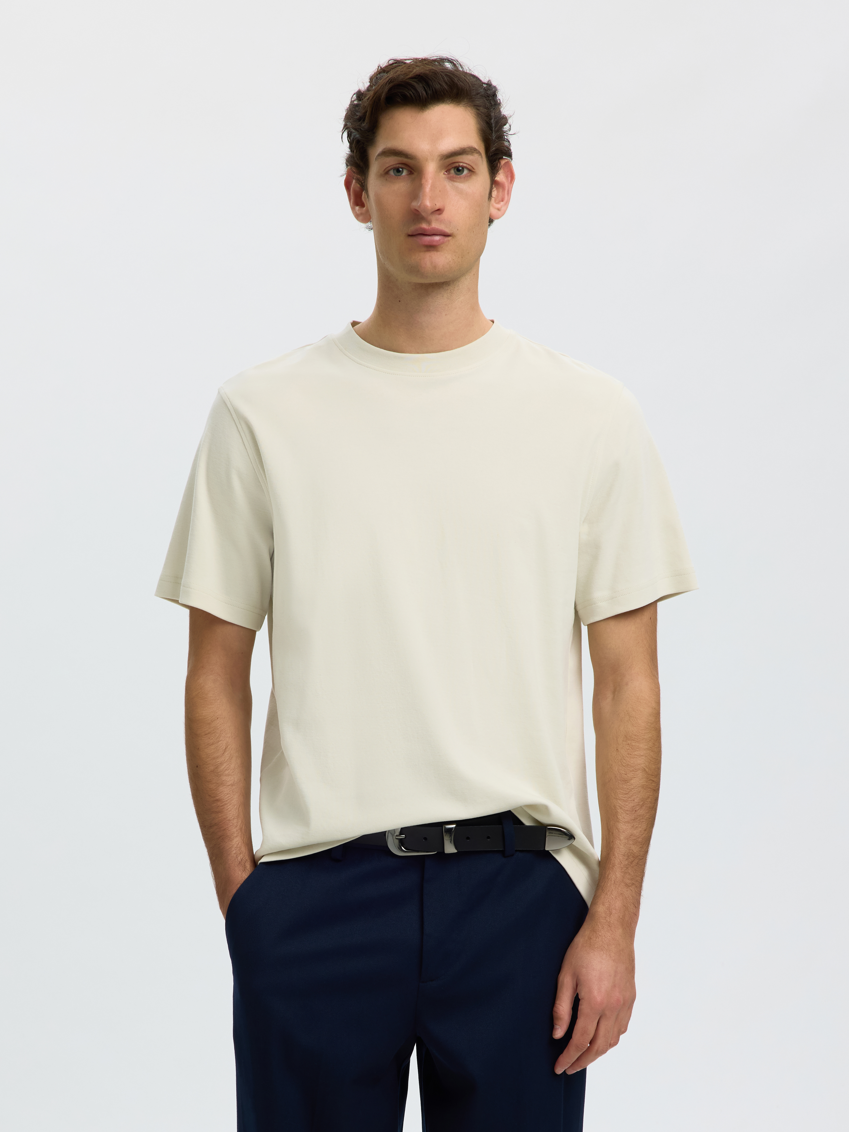 SLMTAJ MID WGT PEACH SS O-NECK TEE NOOS