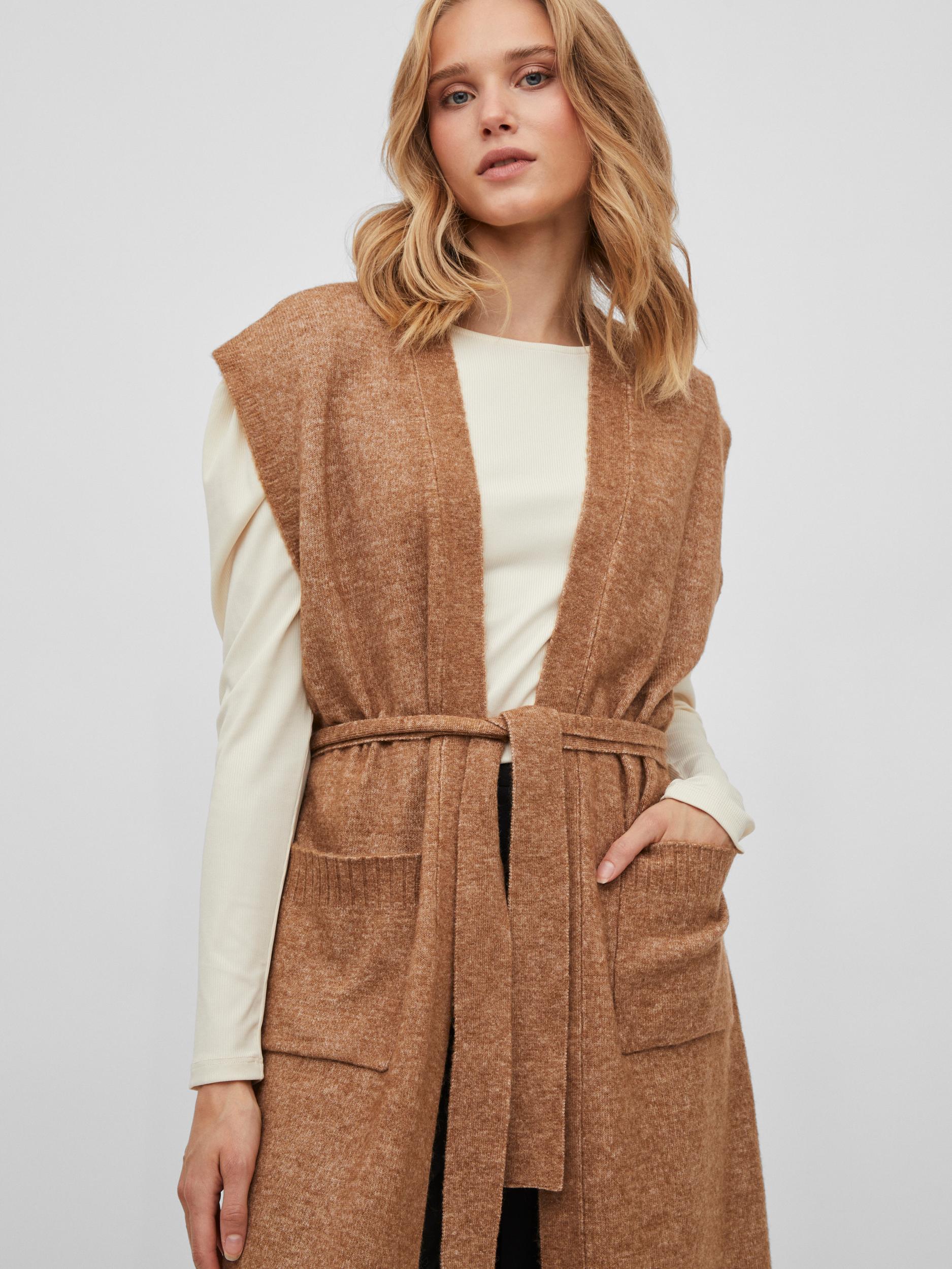 VICILIA S/L BELT LONG KNIT VEST/SU