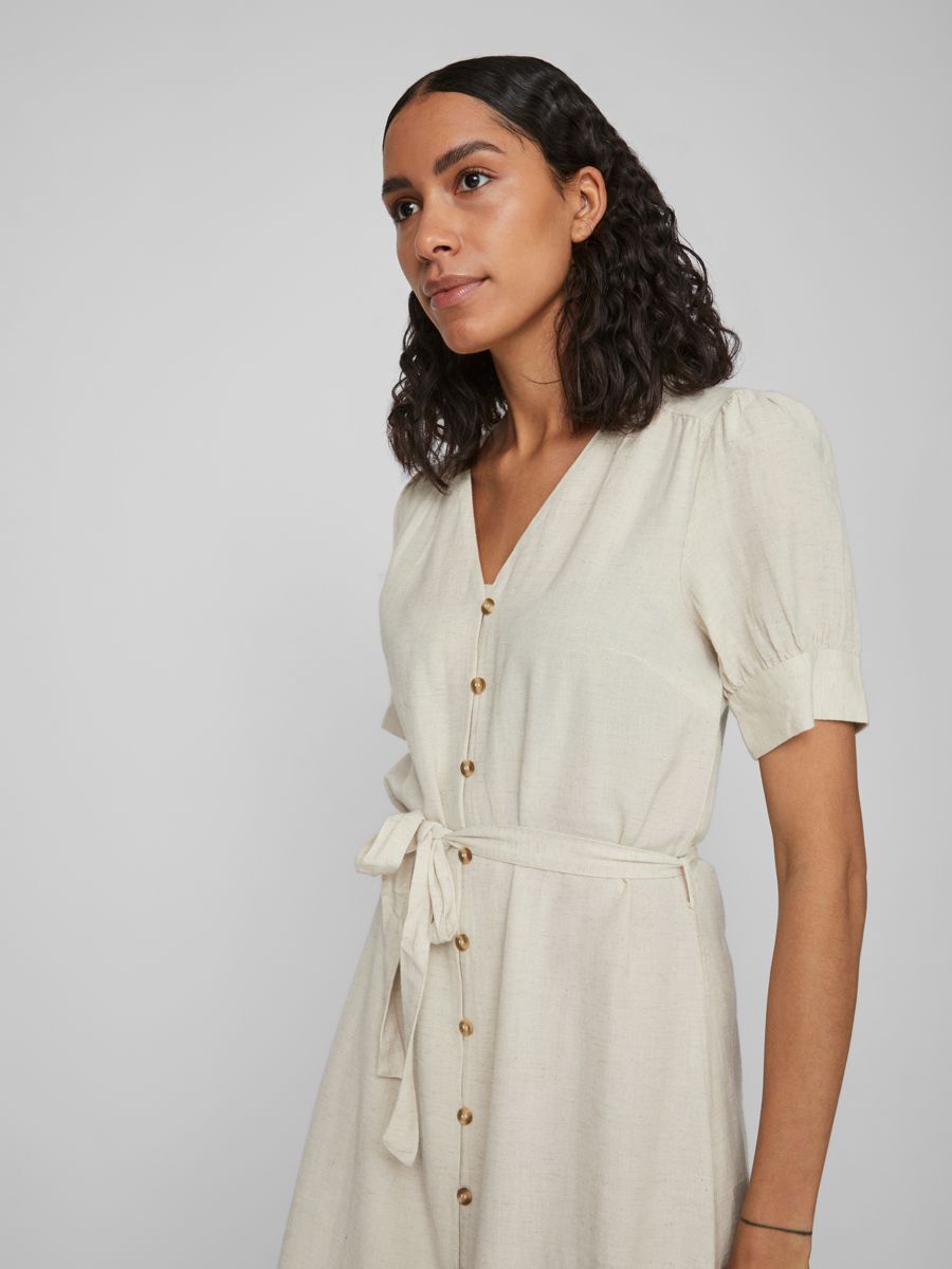 VIPRISILLA V-NECK S/S MIDI DRESS - NOOS
