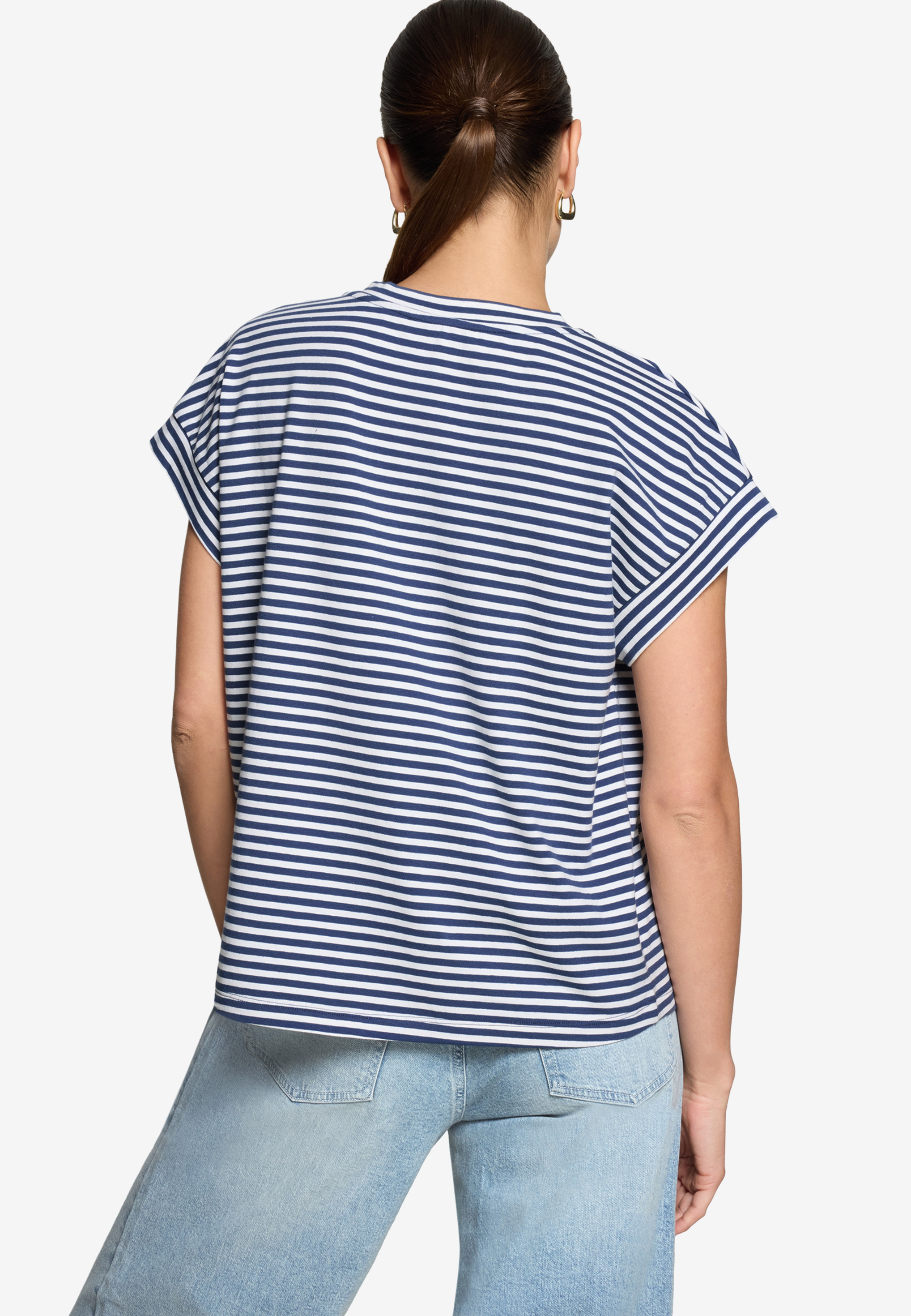 Streifenshirt mit V-Ausschnitt