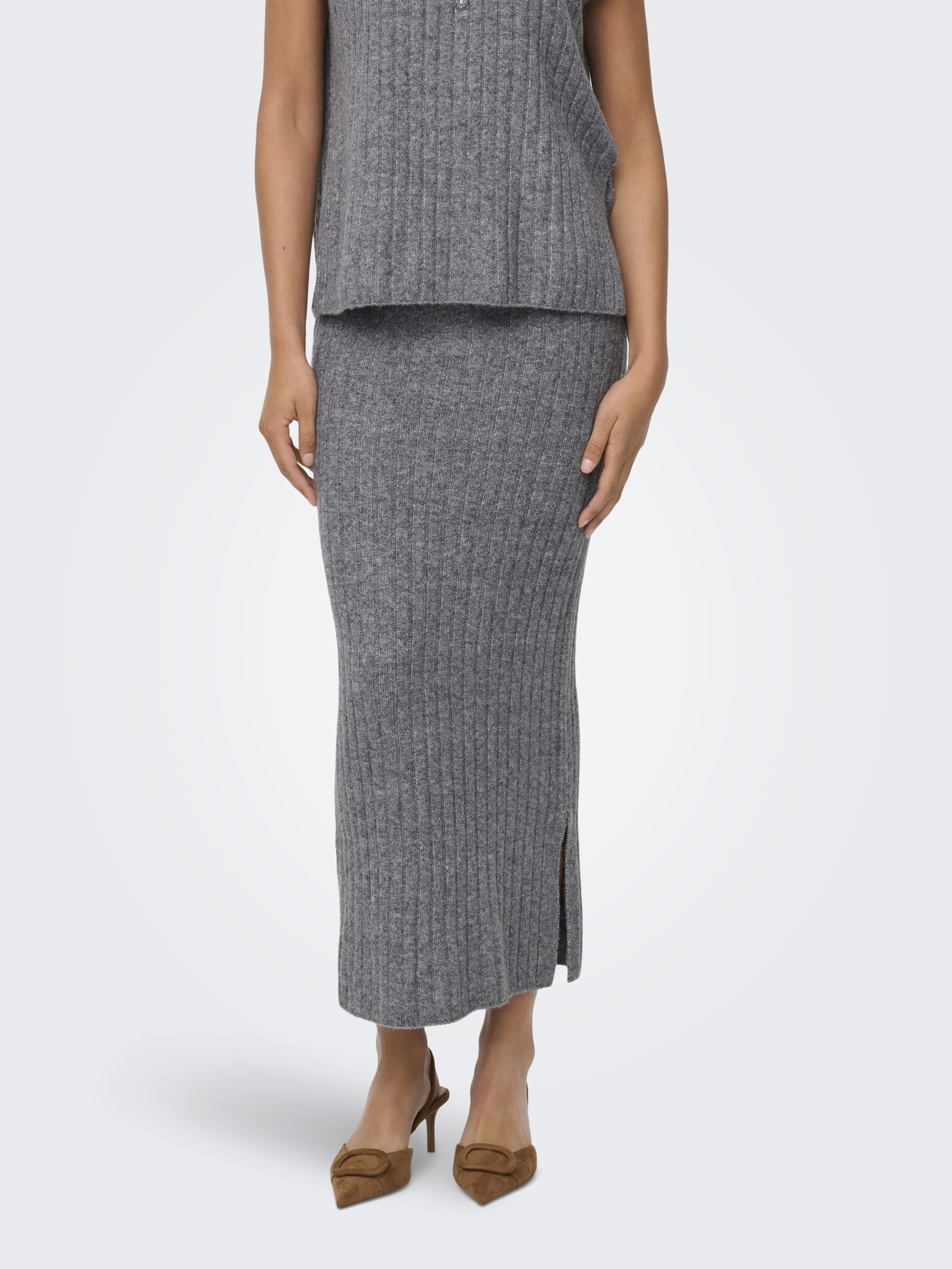 ONLJEANETT LIFE RIB LONG SKIRT CC KNT
