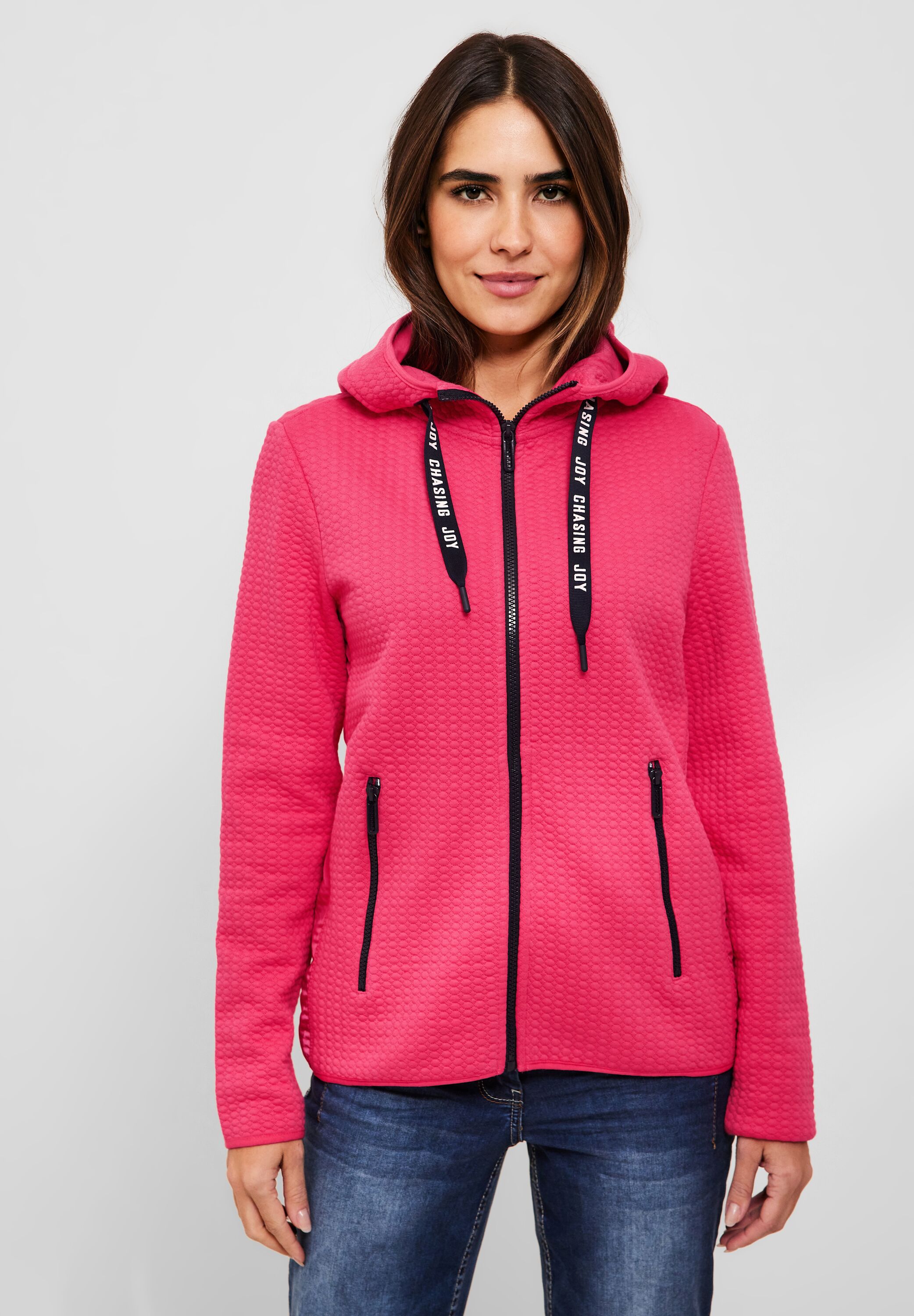 Materialmix Sweatjacke