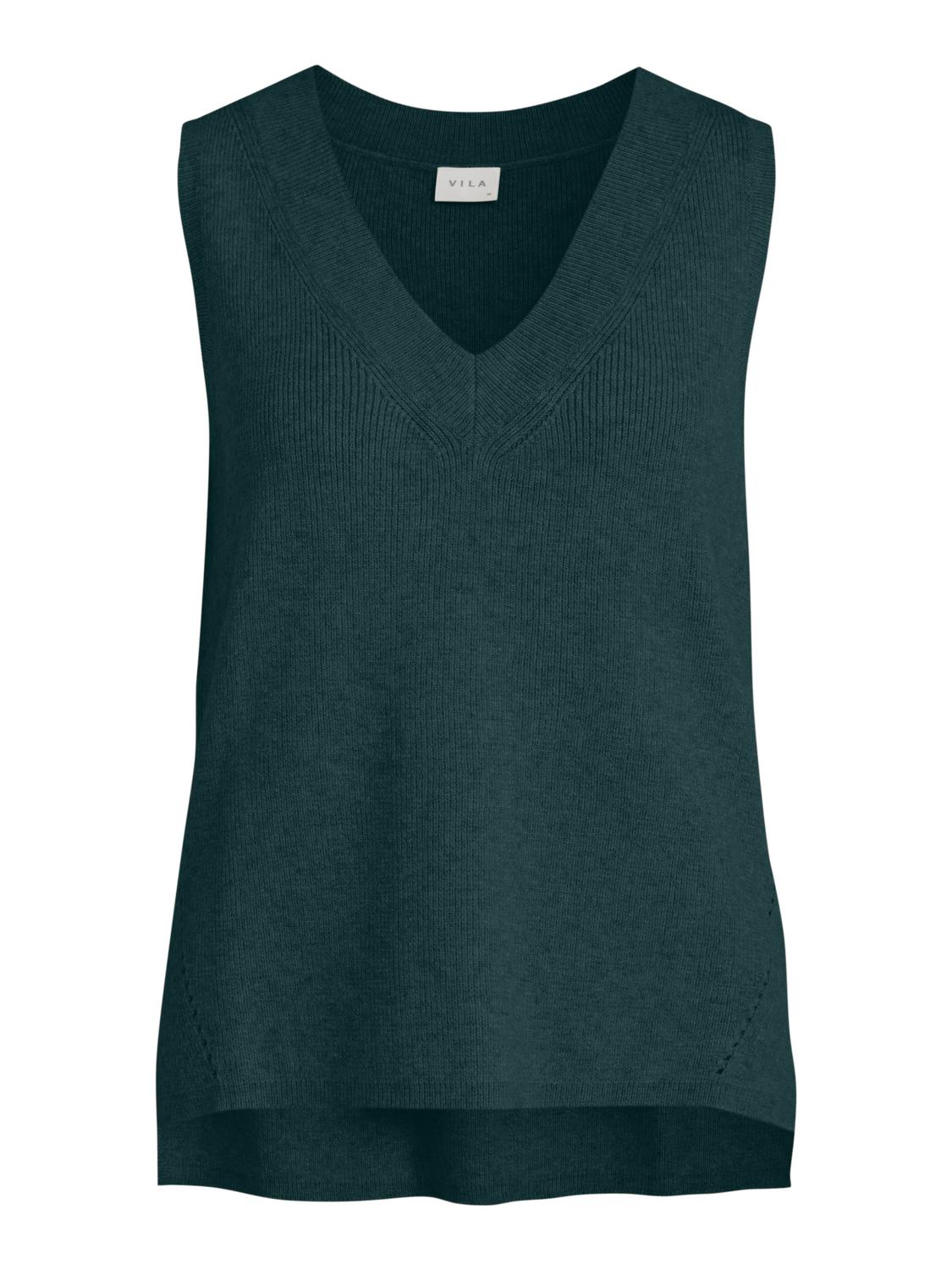 VIRIL KNIT RIB V NECK S L VEST NOOS ponderosa pine S 5715429394375