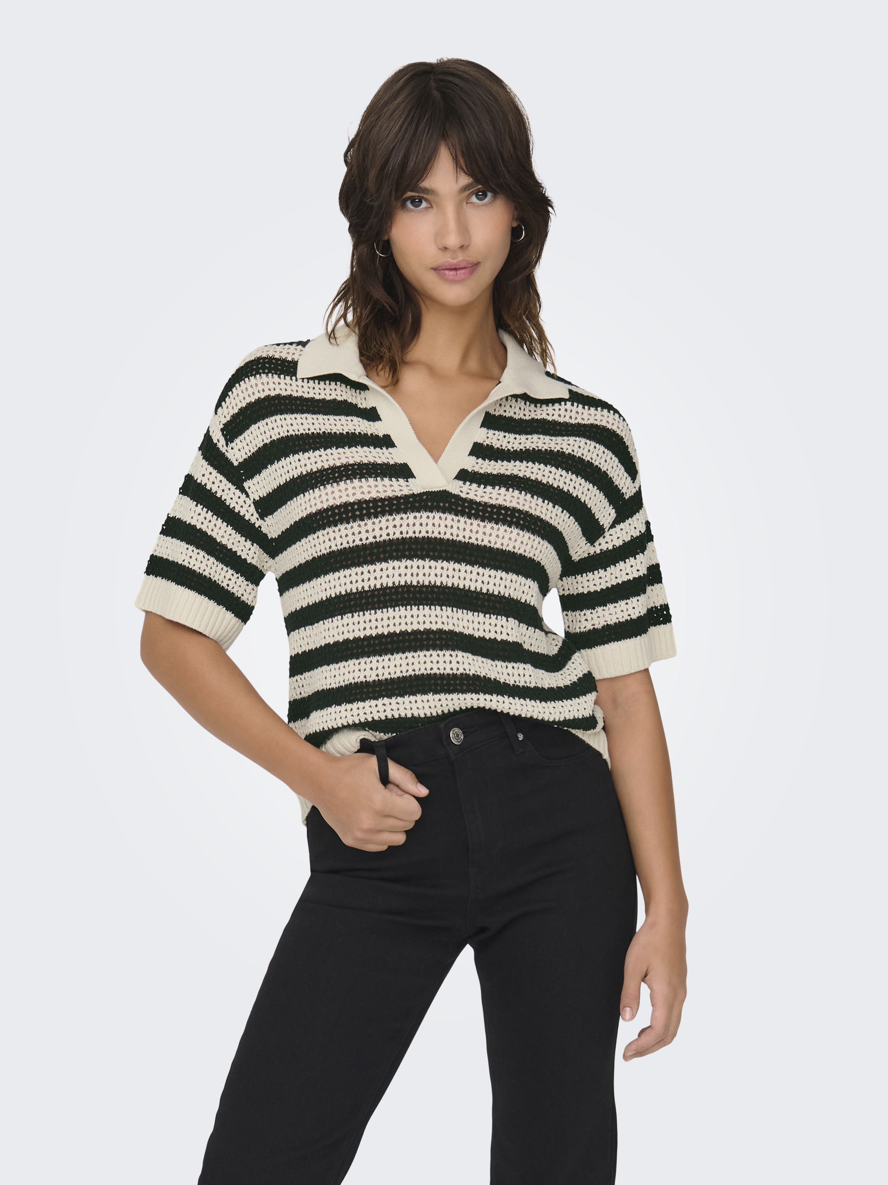 JDYTIKKA S/S POLO PULLOVER KNT NOOS