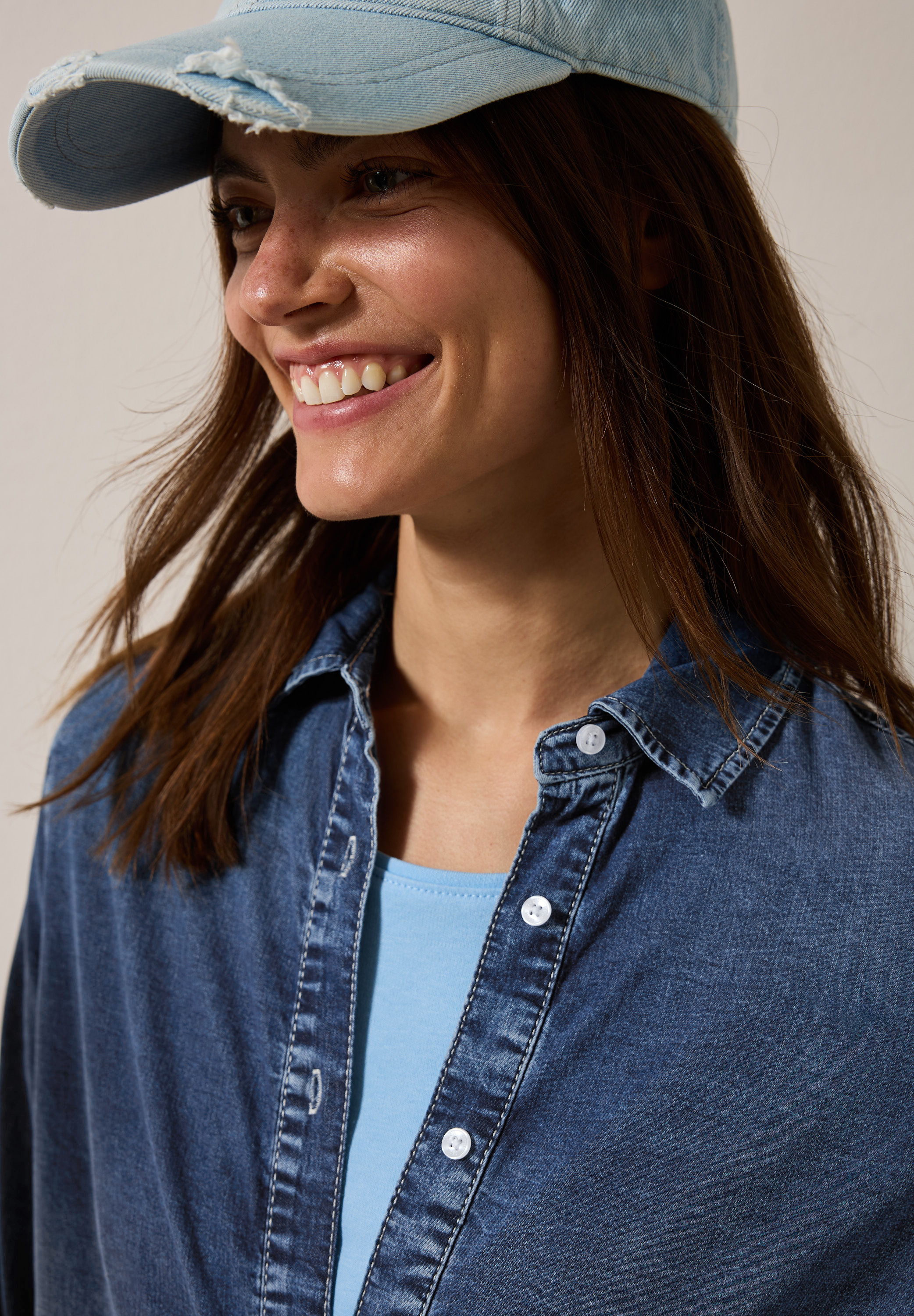 Jeanshemd aus Lyocellmix