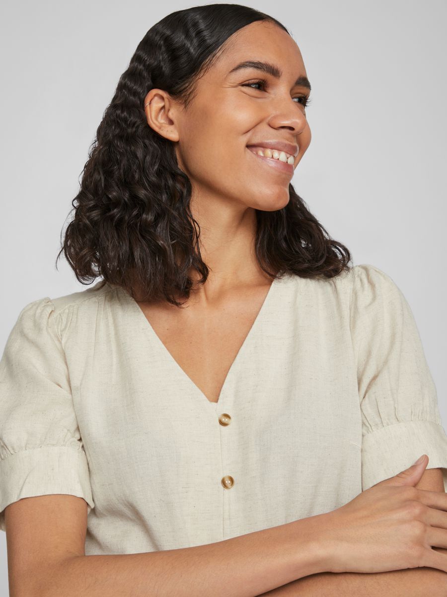 VIPRISILLA V-NECK S/S MIDI DRESS - NOOS