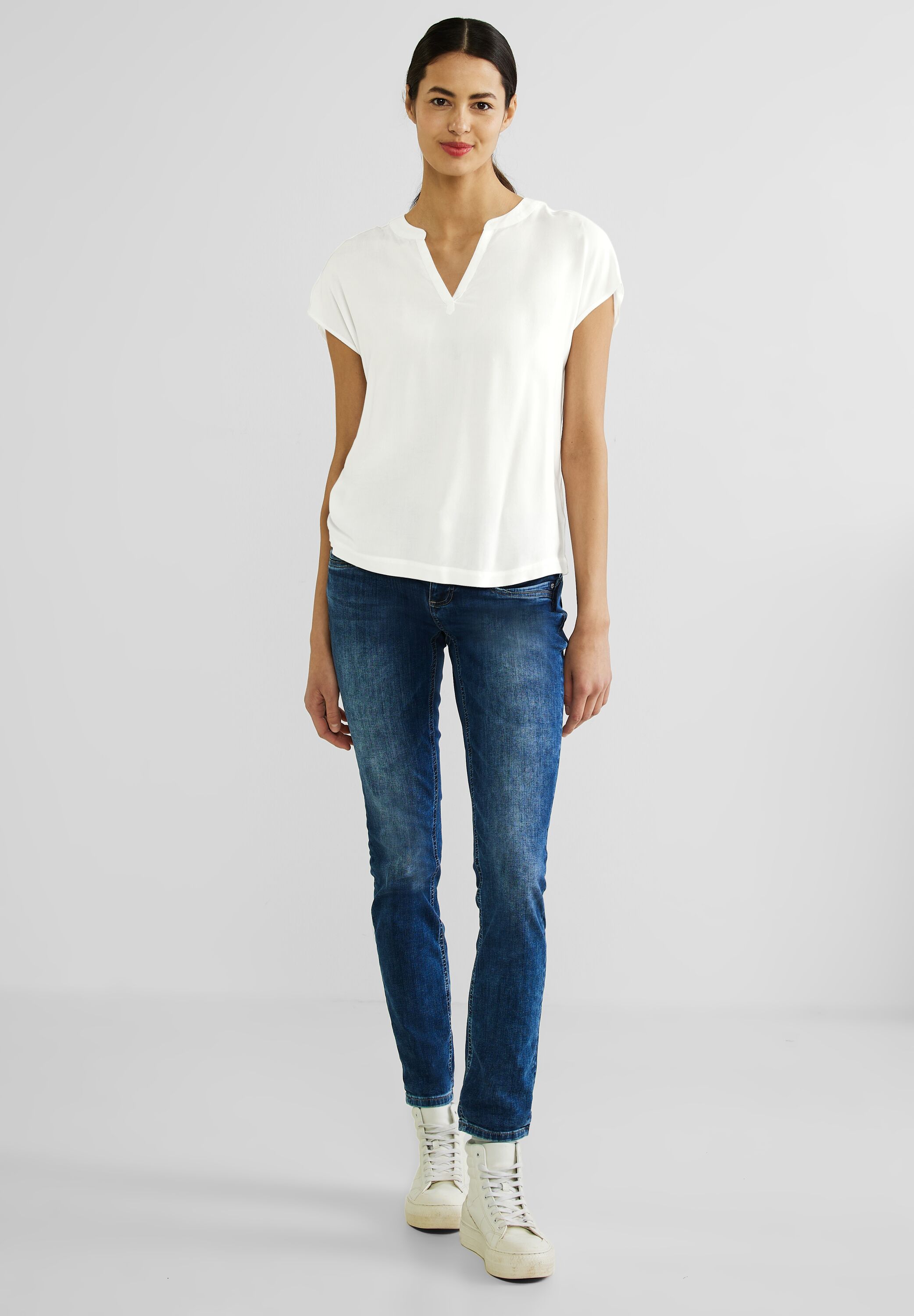 Blusenshirt in Unifarbe