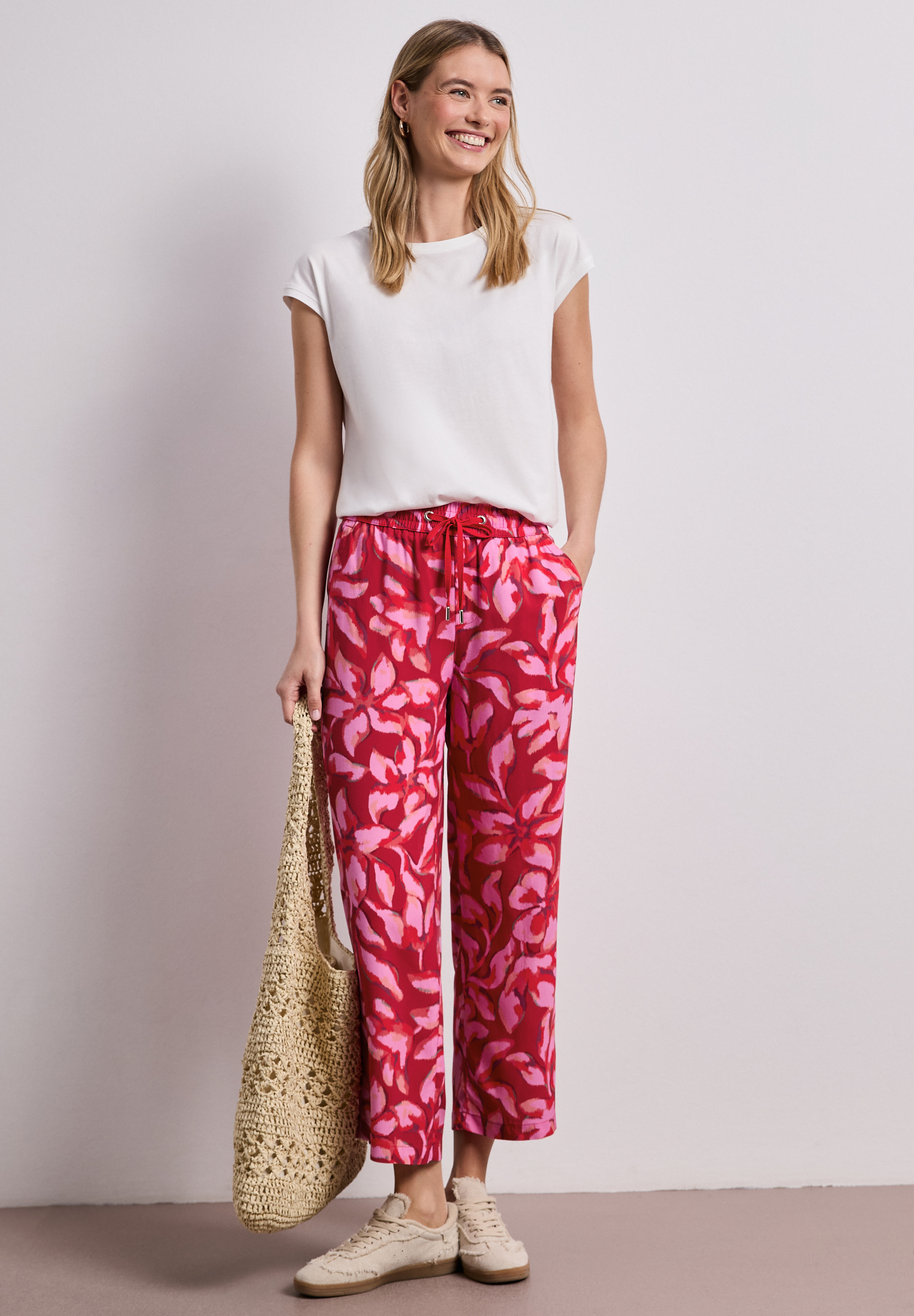 Wide Leg Hose im Loose Fit mit Print