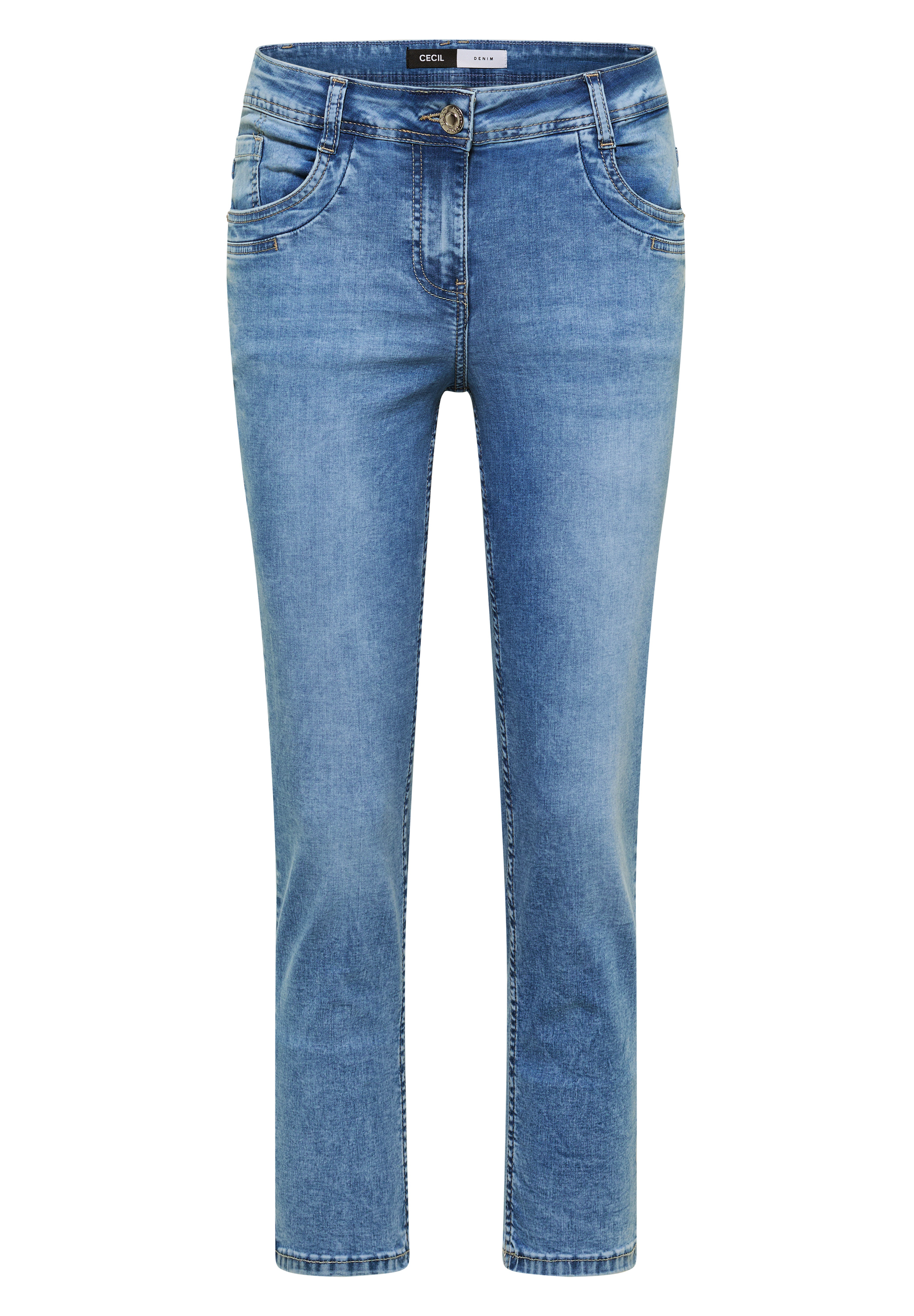 Mid Waist Slim Leg Jeans im Casual Fit