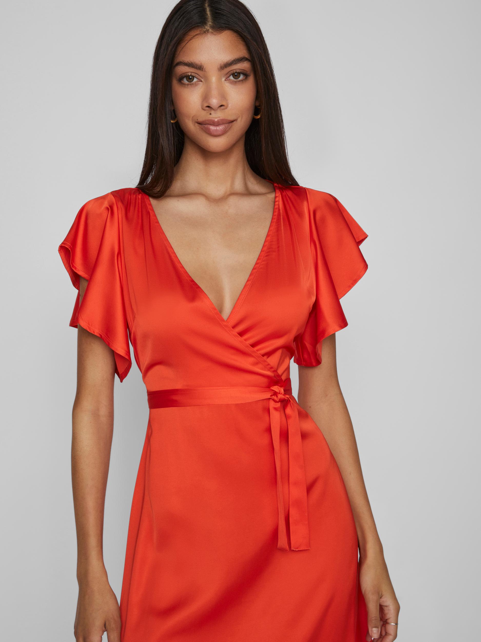 VICAROLINA S/S V-NECK MIDI DRESS/DC
