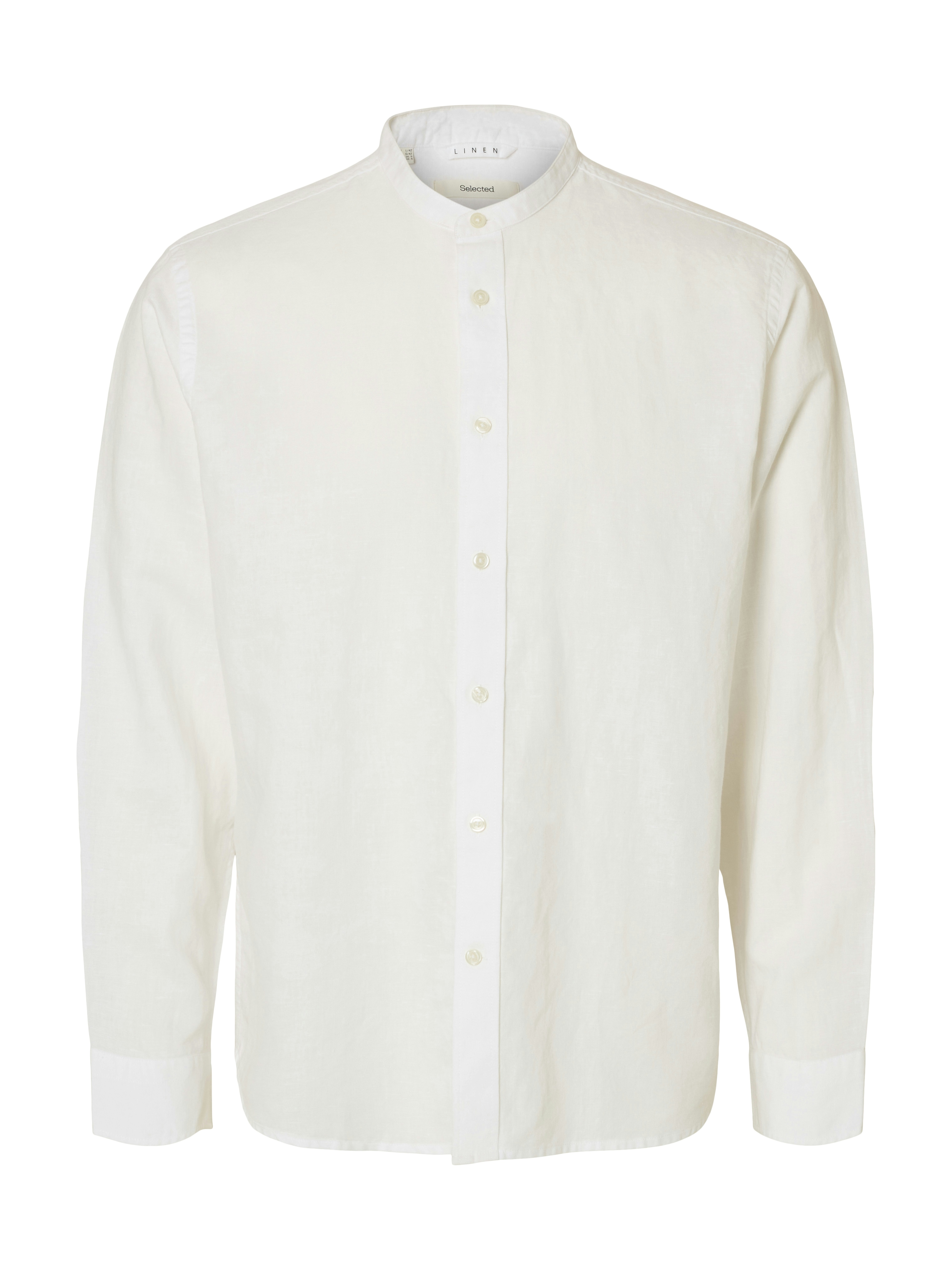 SLMREGCLAY LINENBLEND LS SHIRT BAND NOOS