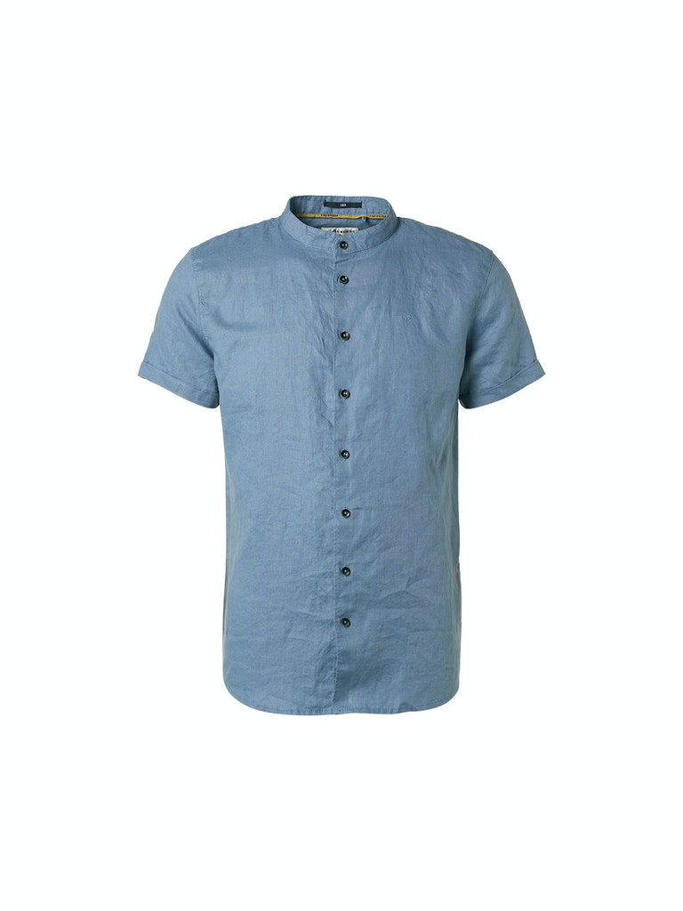 Shirt Short Sleeve Granddad Linen Solid