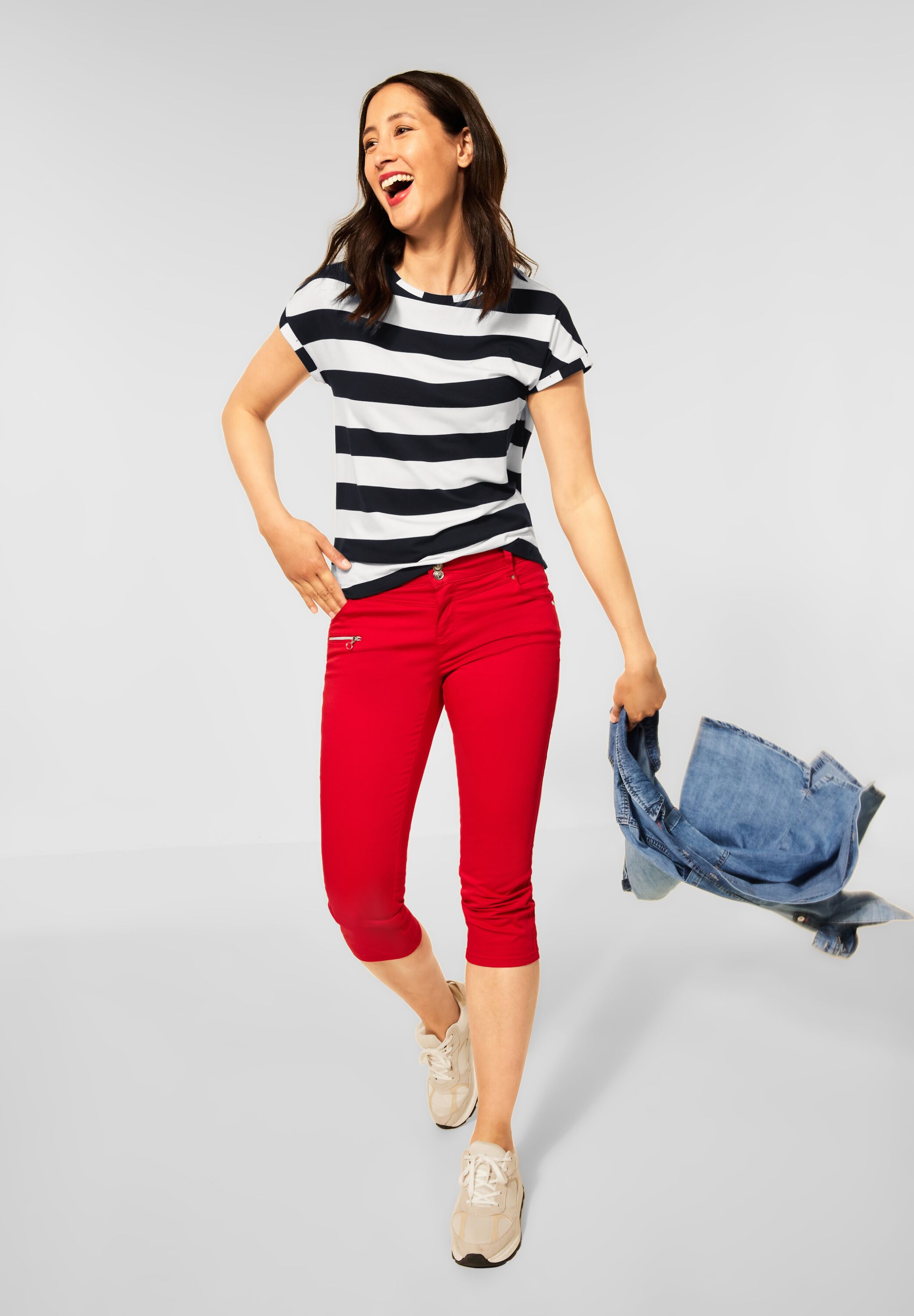 Basic T-Shirt mit Streifen