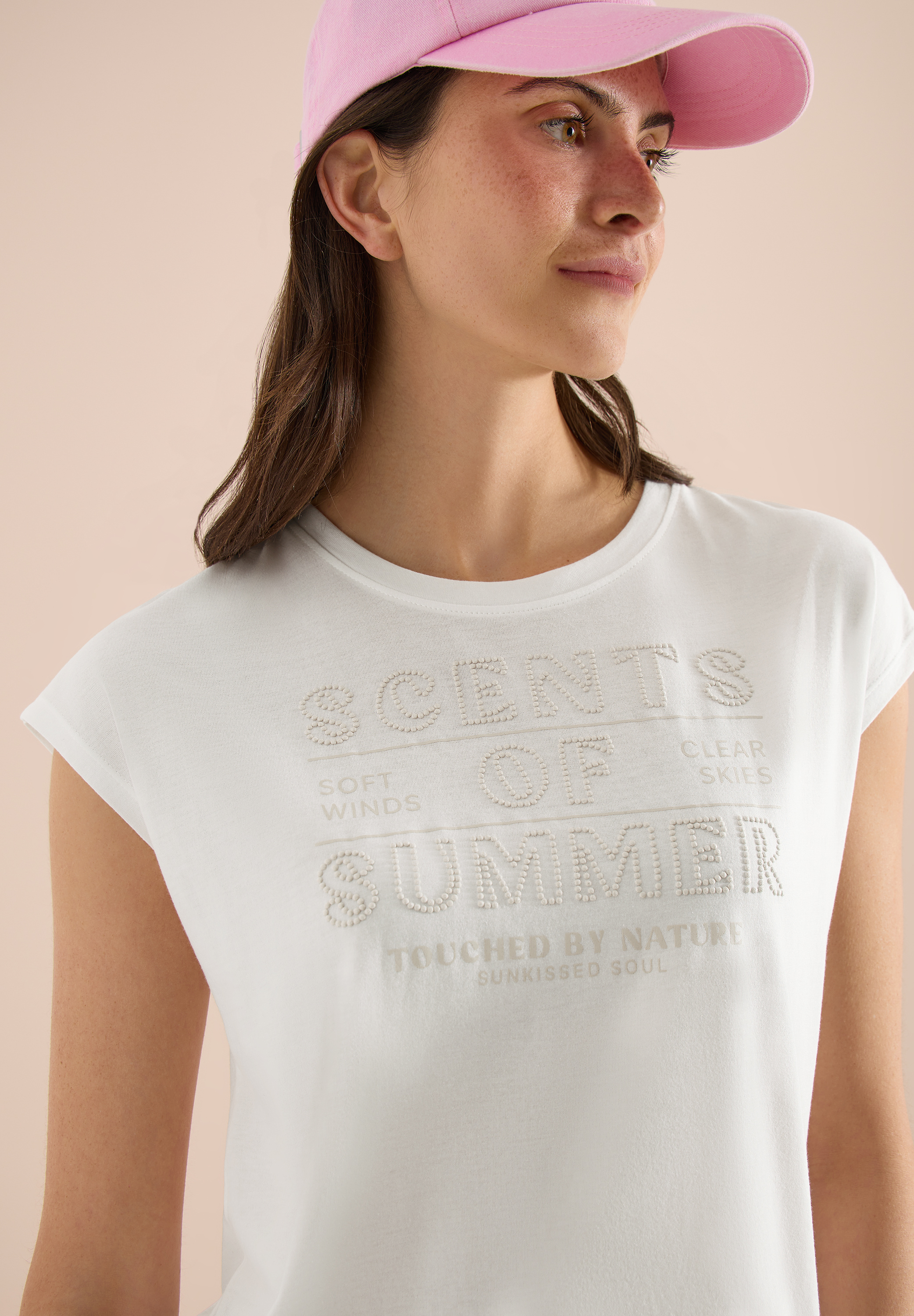 T-Shirt mit Rundhals und Wording Artwork