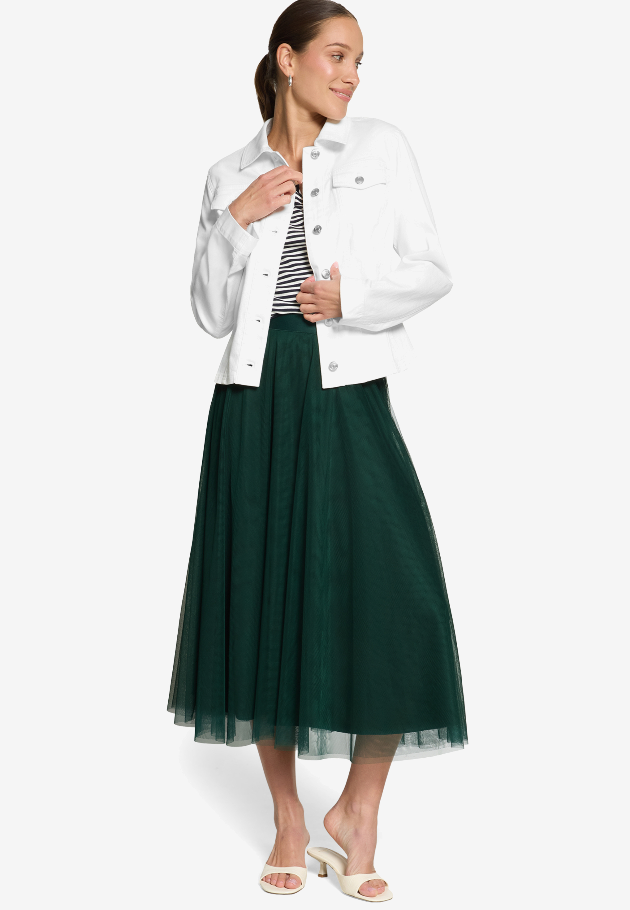 Jeansjacke tailliert mit Knopfleiste