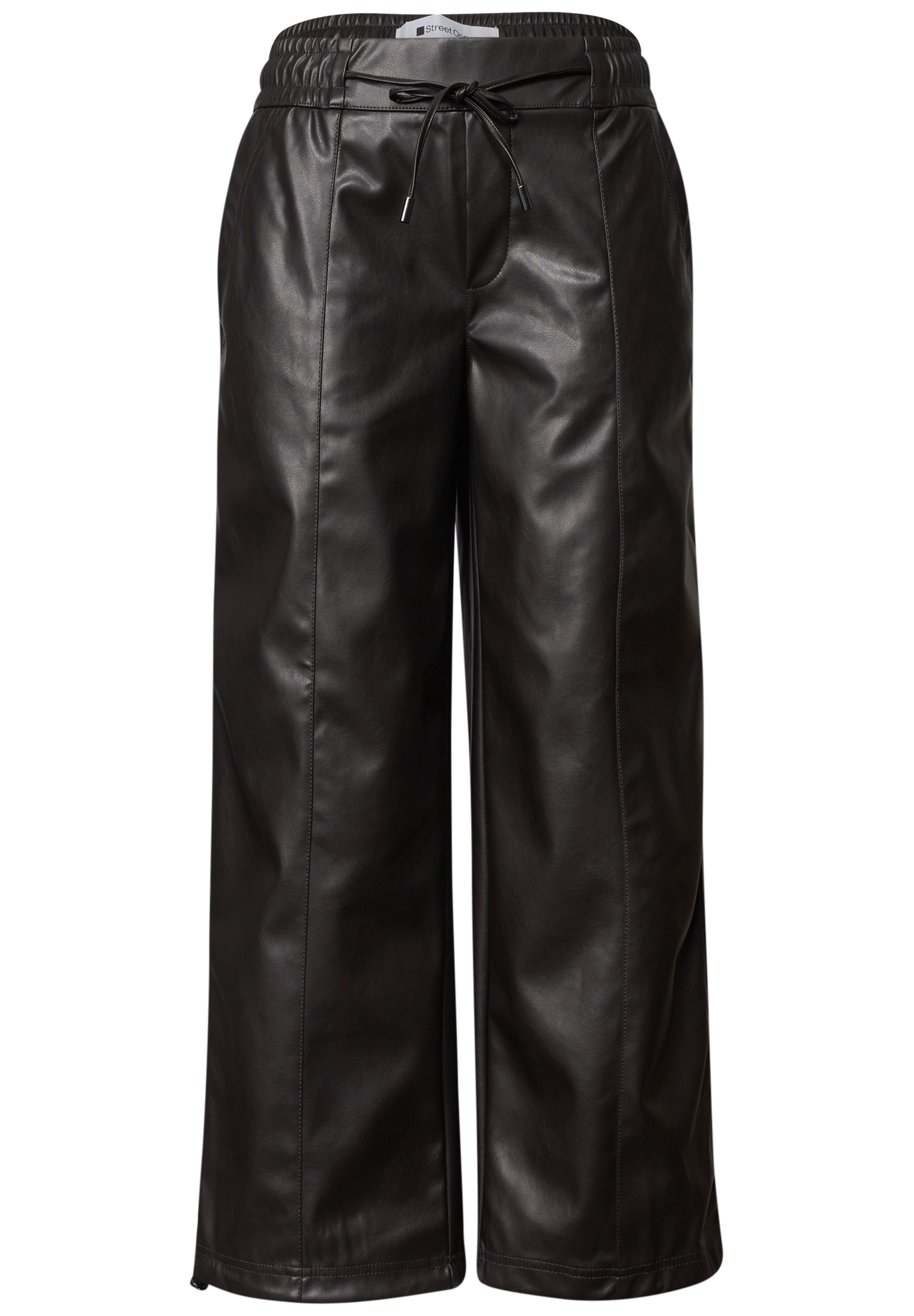Straight Leg Hose in Leder-Optik