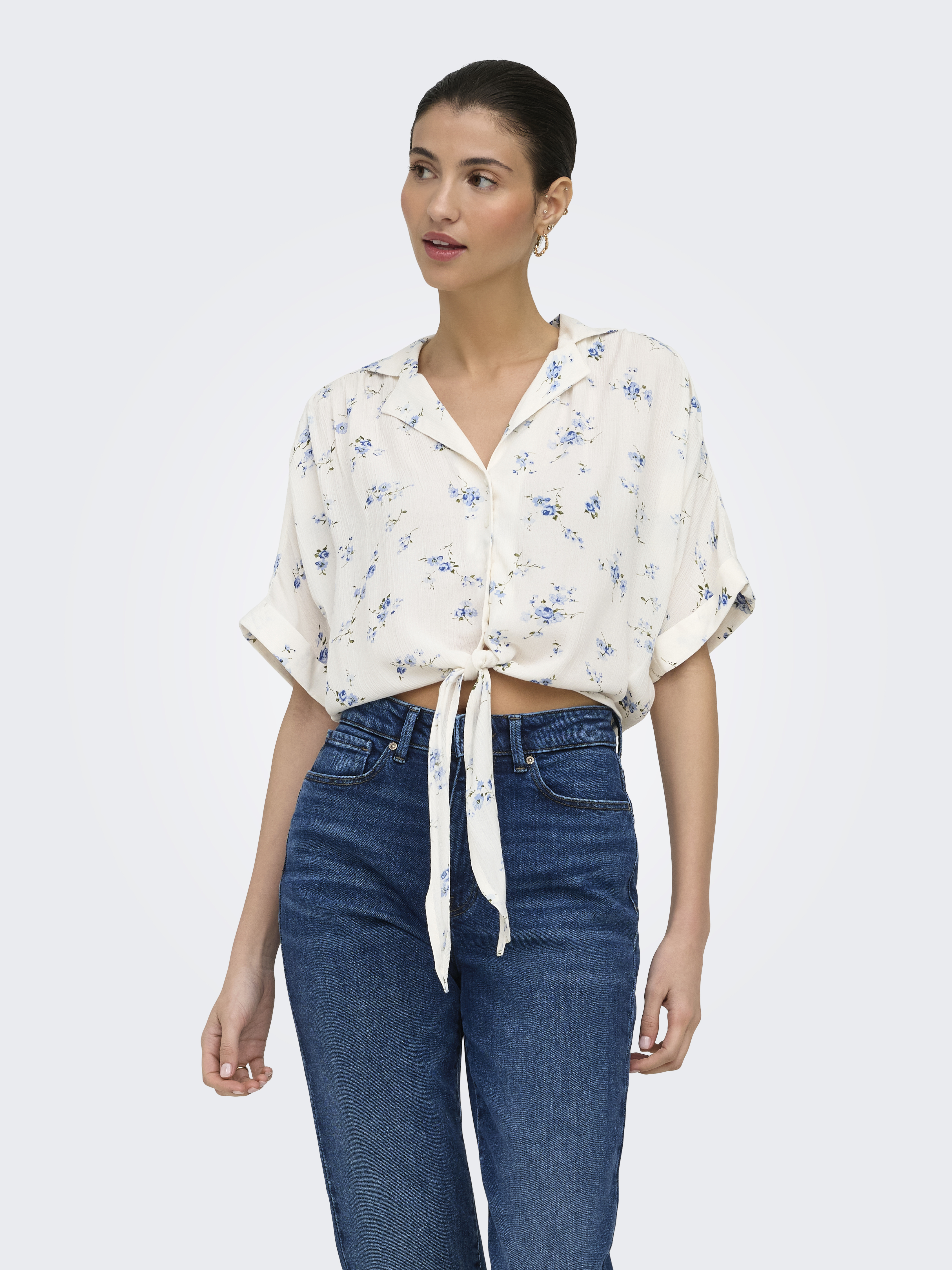 ONLPAULA LIFE S/S TIE SHIRT WVN NOOS