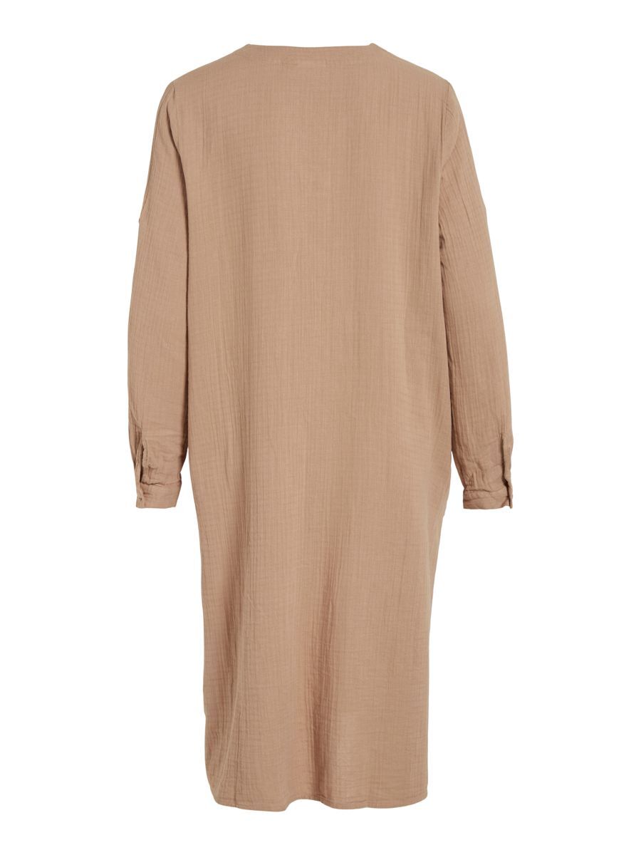 VILANIA NEW V-NECK L/S MIDI SHIRT DRESS