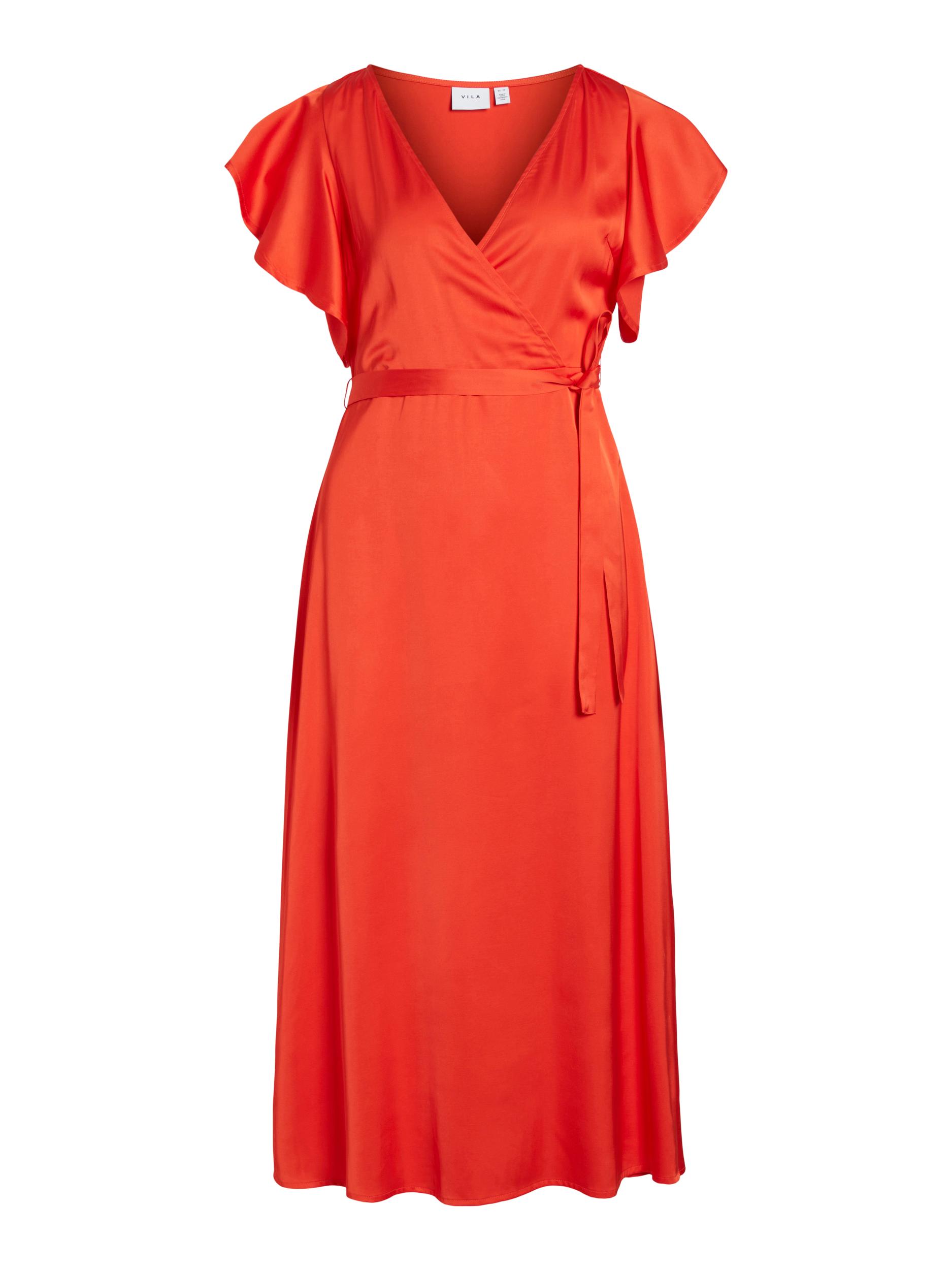 VICAROLINA S/S V-NECK MIDI DRESS/DC