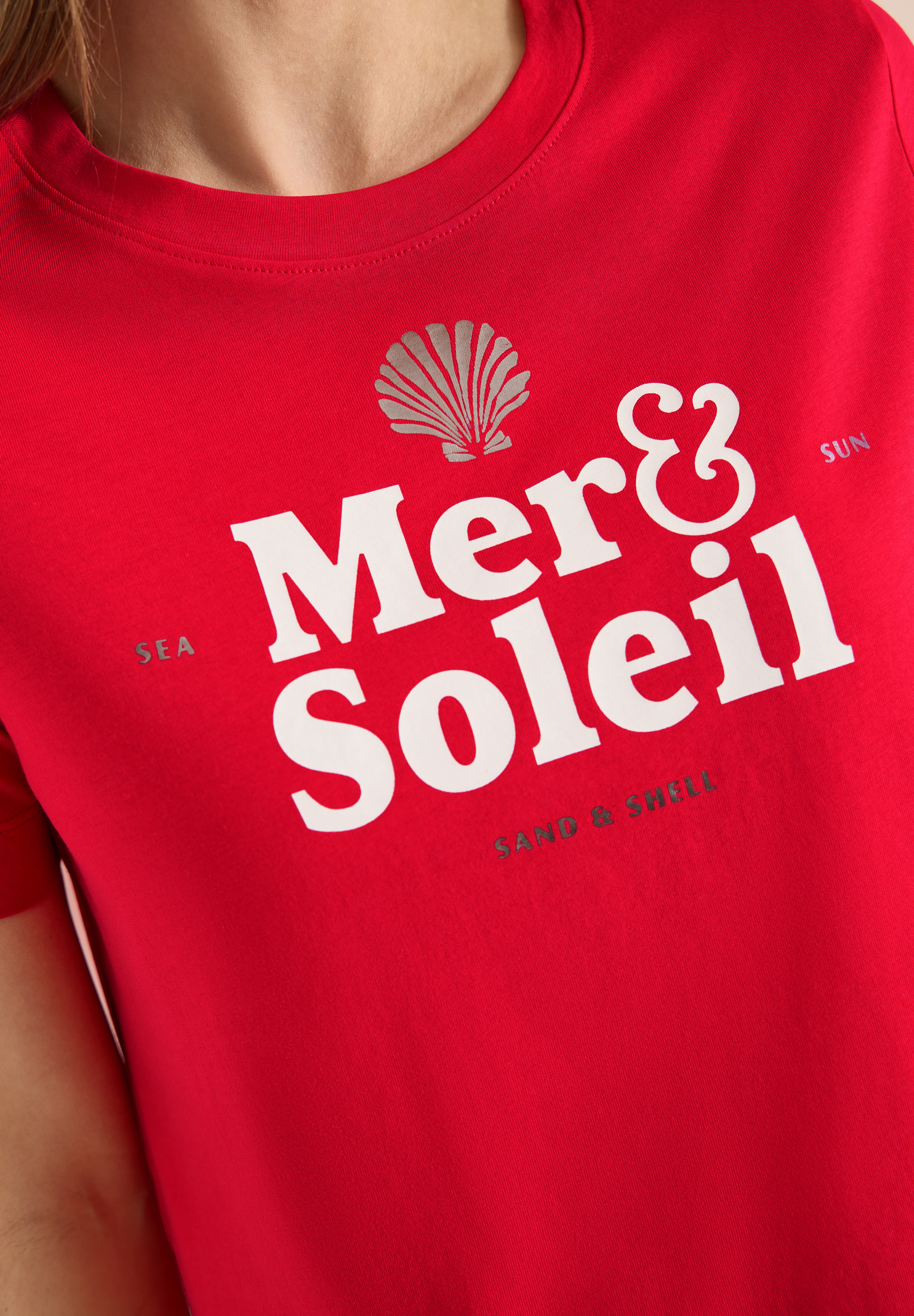 T-Shirt mit Rundhals und Wording