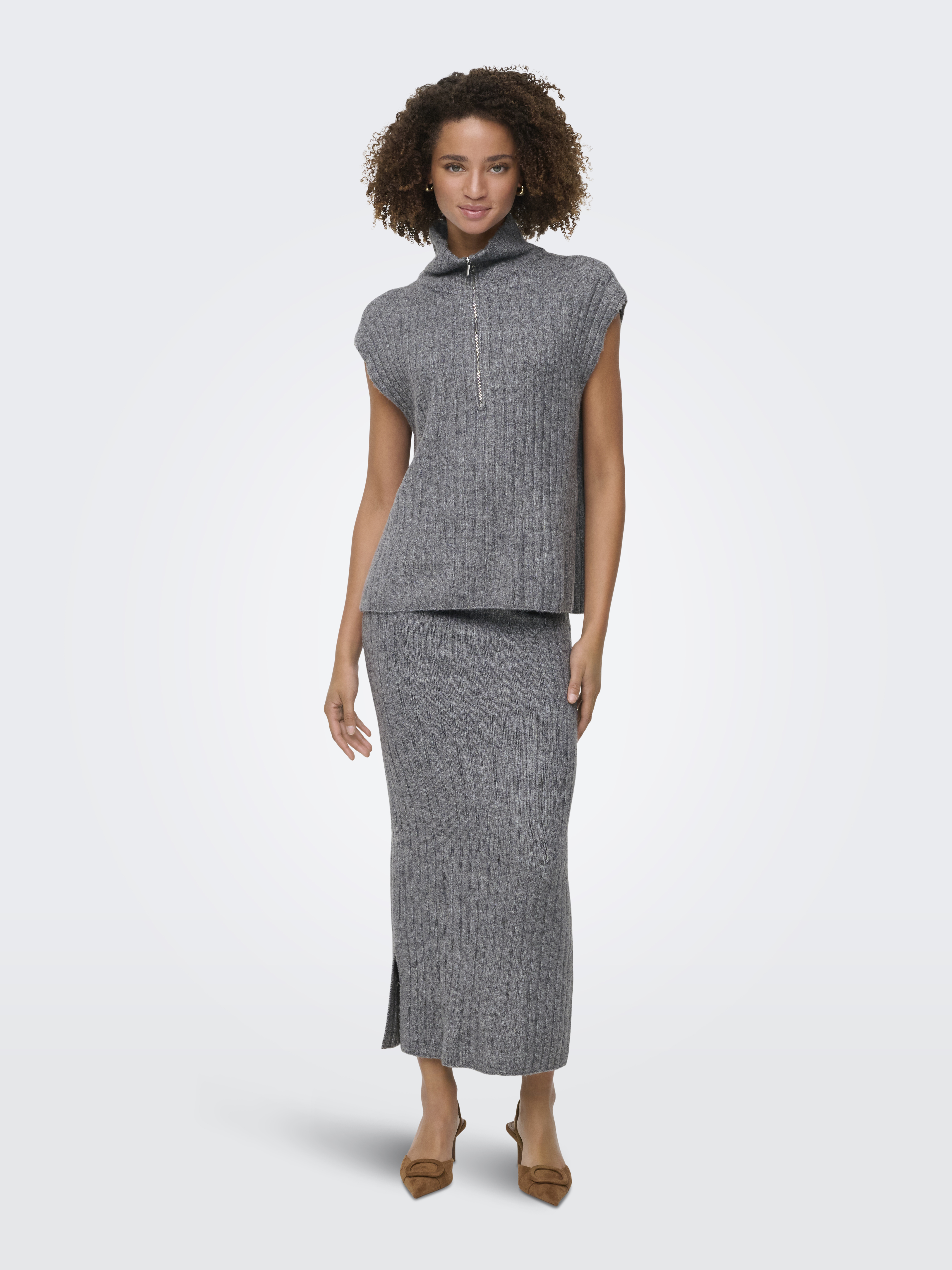 ONLJEANETT LIFE RIB LONG SKIRT CC KNT