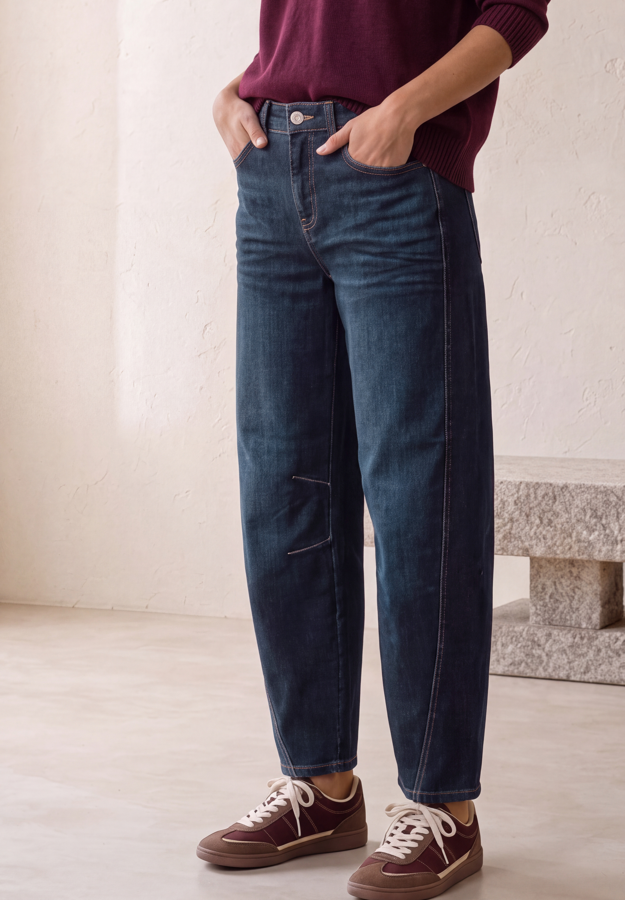 High Waist Barrel Leg Jeans im Loose Fit
