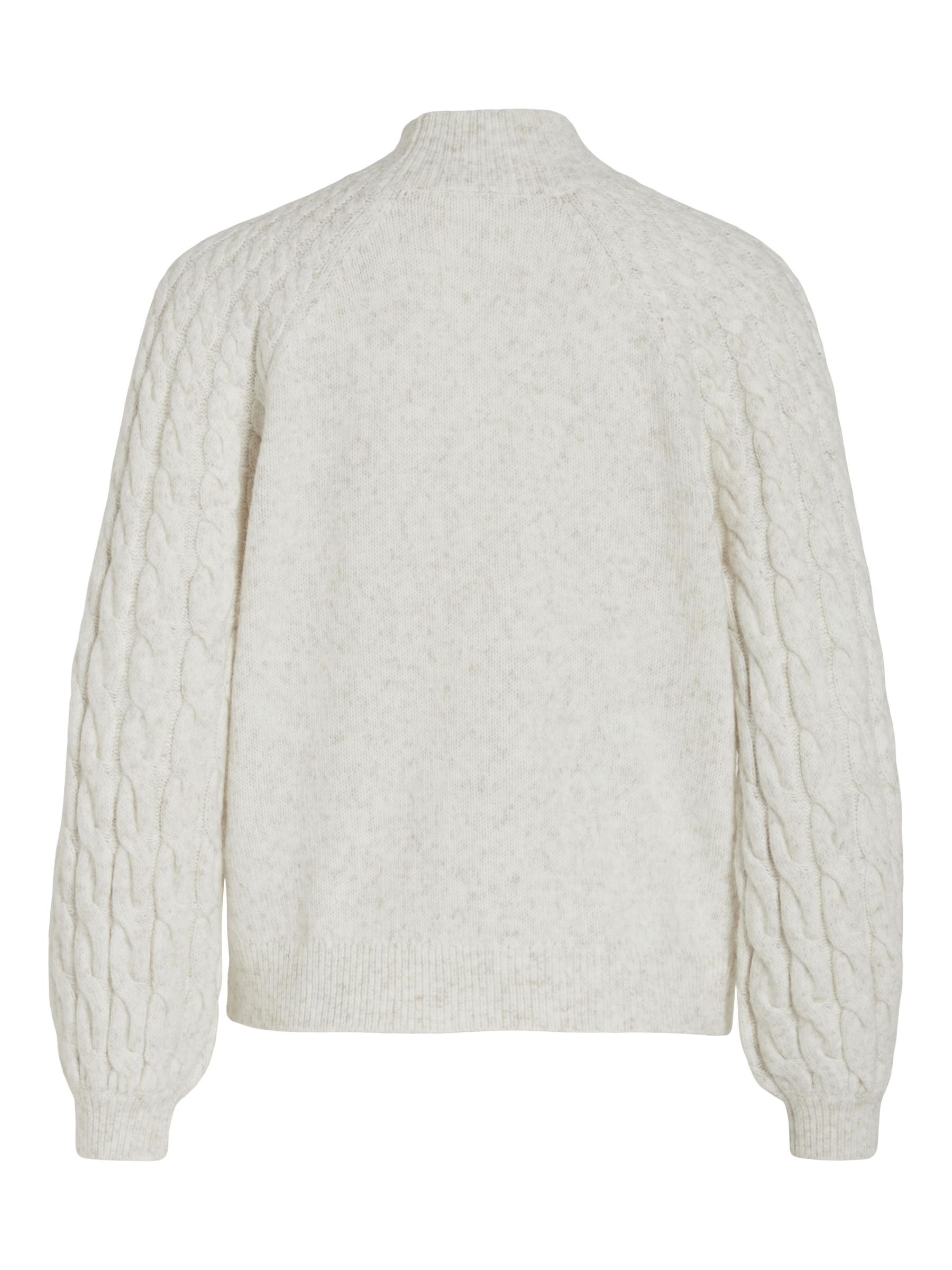 VIOYA HIGH NECK L/S CABLE KNIT TOP/SU