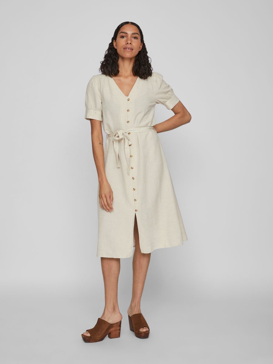 VIPRISILLA V-NECK S/S MIDI DRESS - NOOS