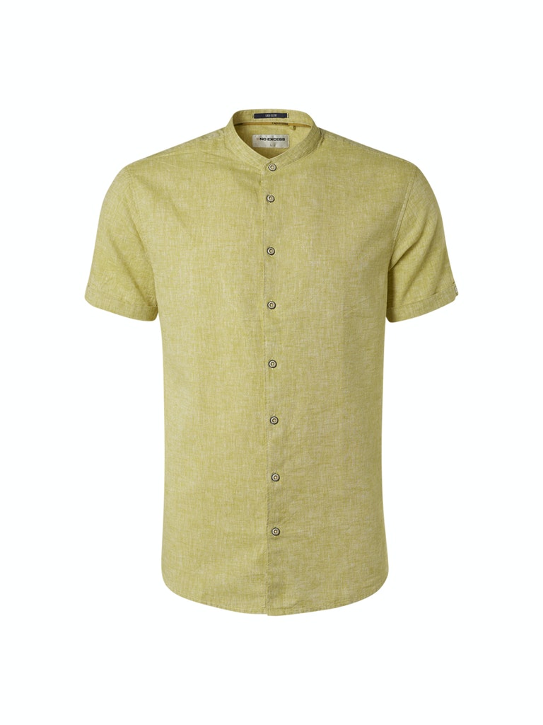 Shirt Short Sleeve Granddad 2 Coloured With Linen