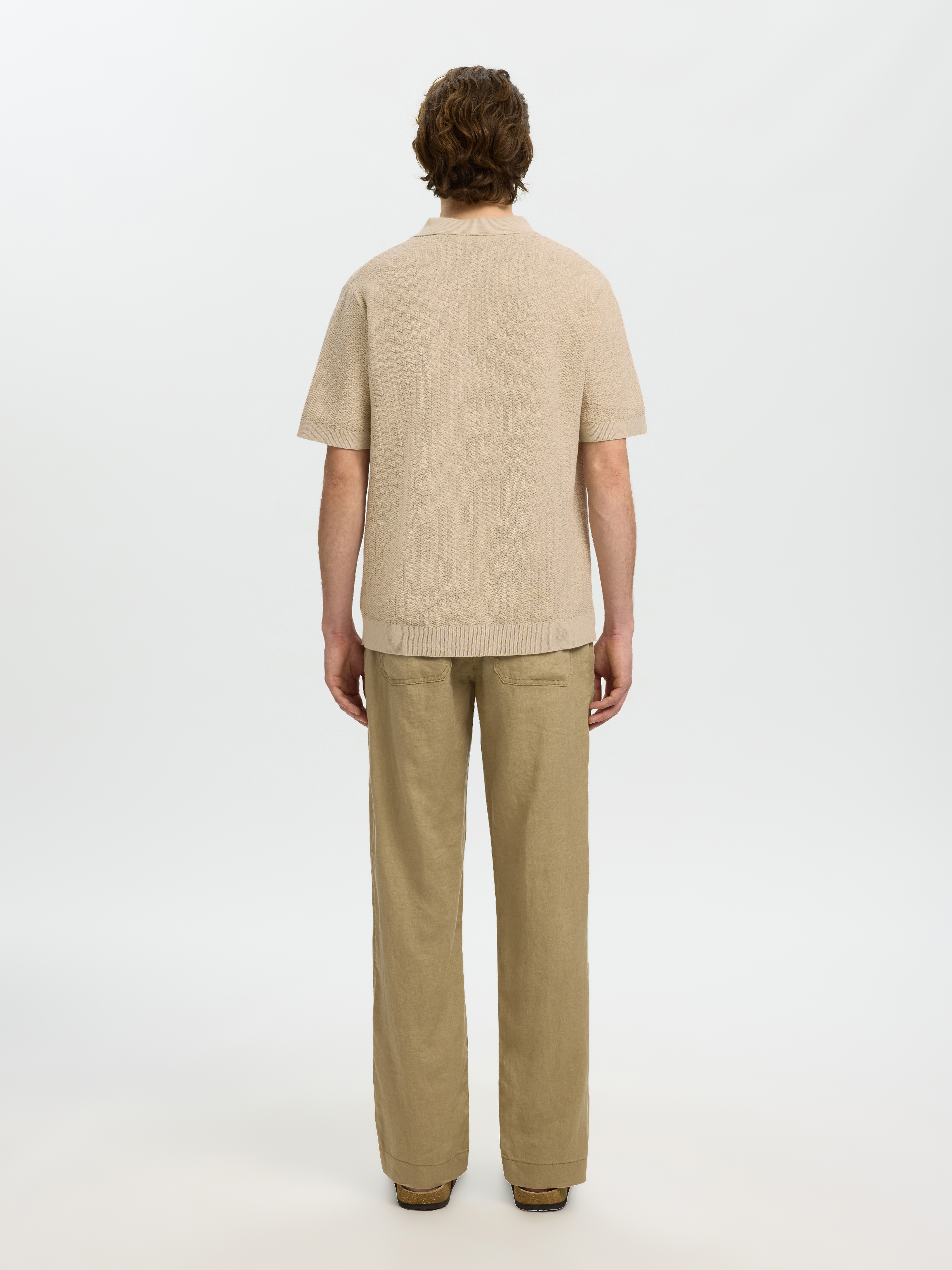 SLHMATTIS SS LINEN BLEND STRUC POLO NOOS