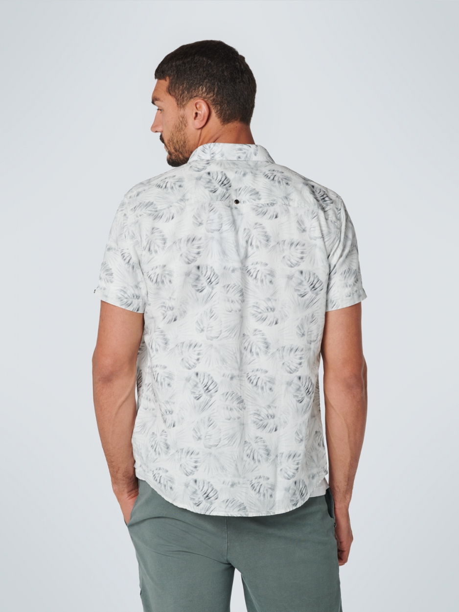 Shirt Short Sleeve Allover Printed With Linen