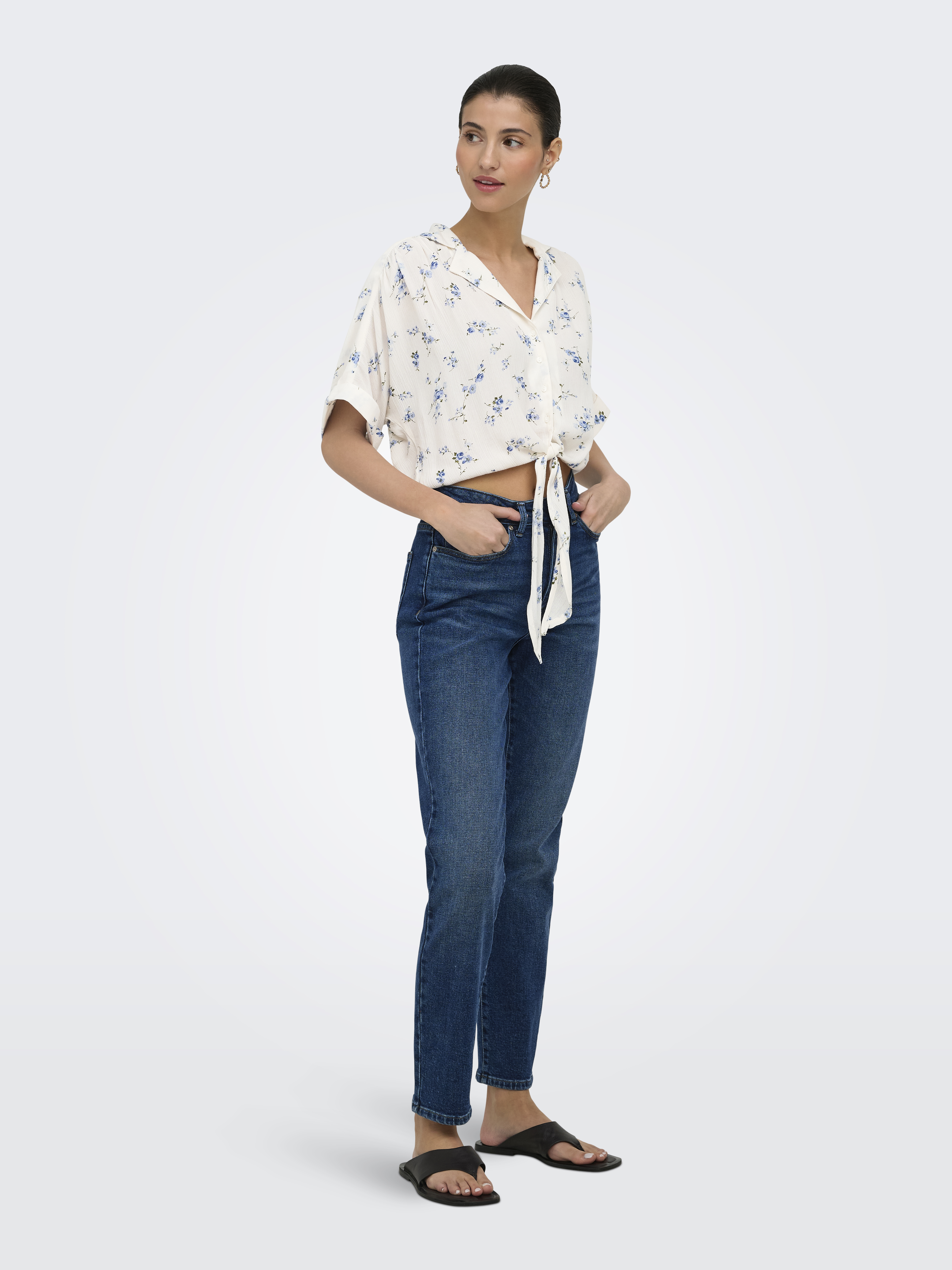 ONLPAULA LIFE S/S TIE SHIRT WVN NOOS